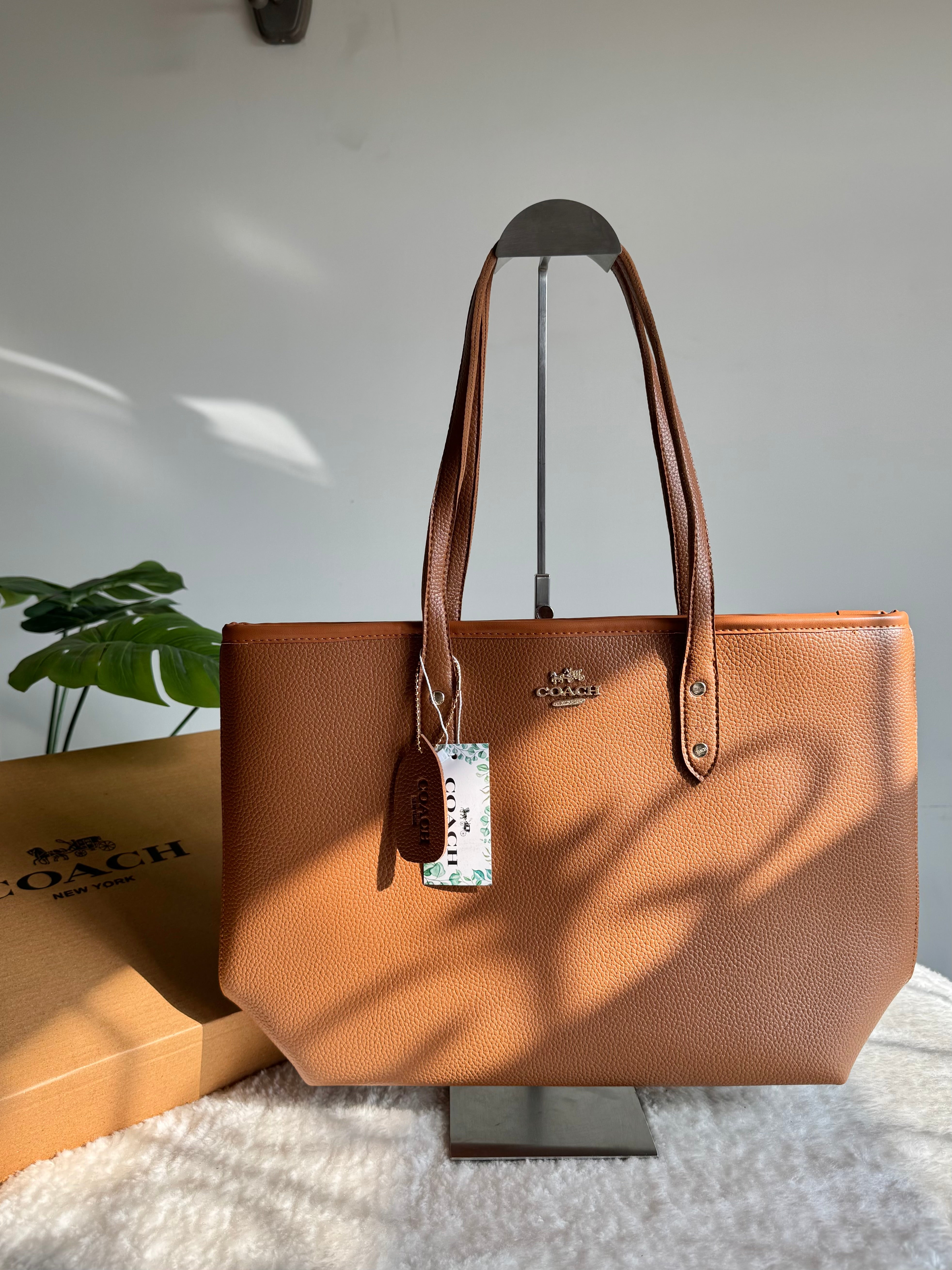 COACH City Tote Bag PREMIUM - Fall Brown (BOX PACKING)