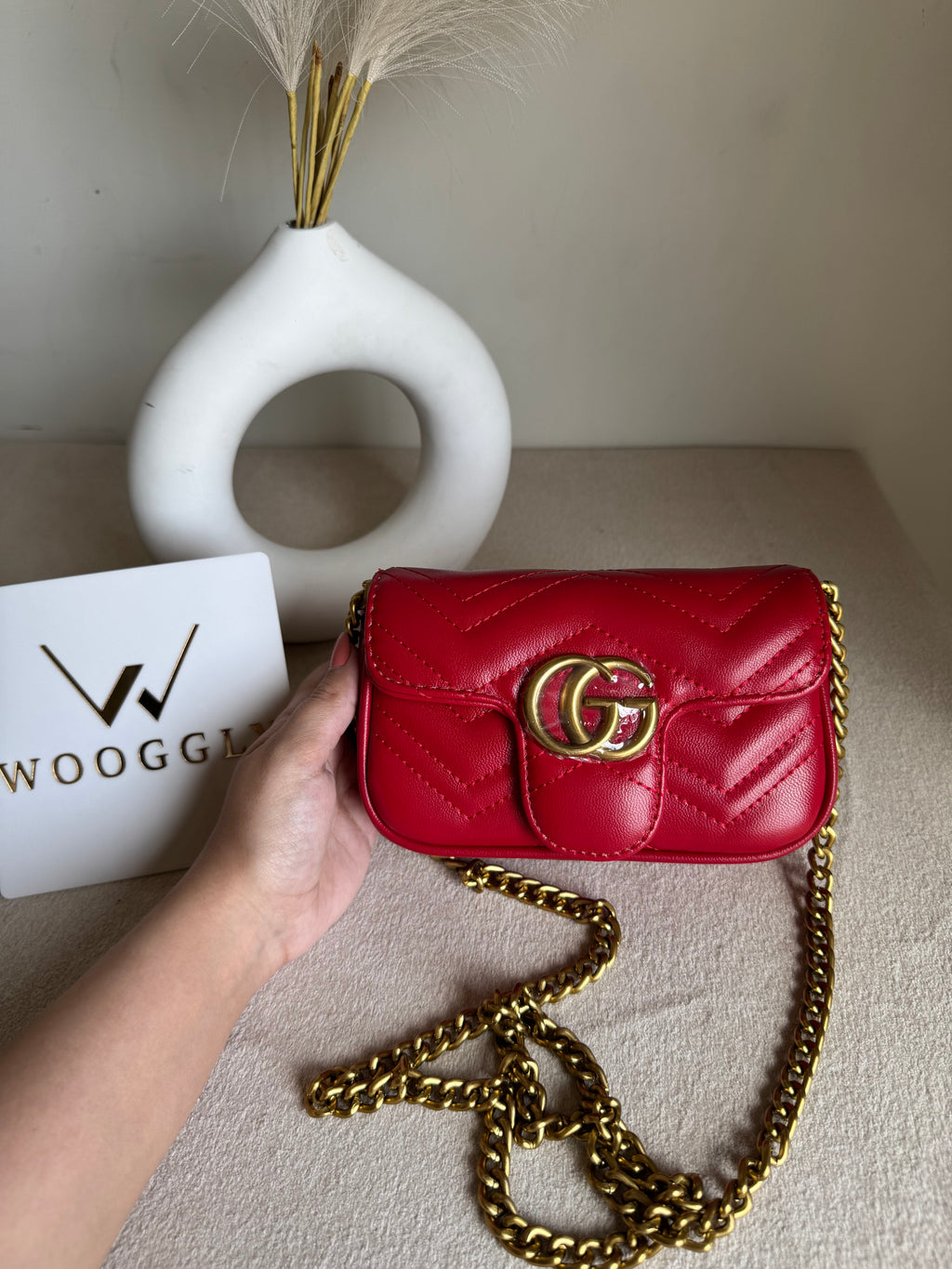 Gucci Signature Bag SMALL - Red with Box Packing