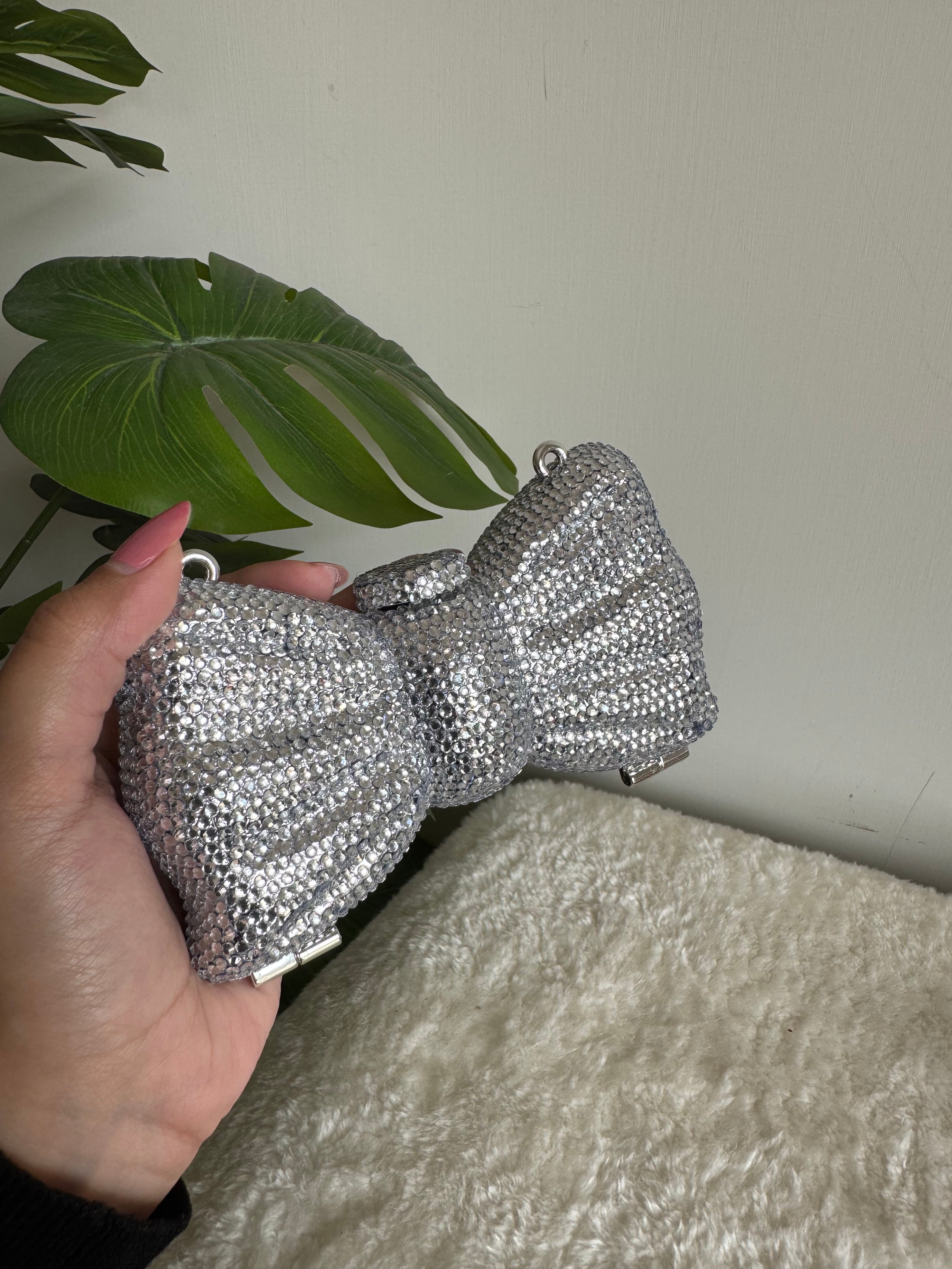 Swarovski Bow Clutch - Silver