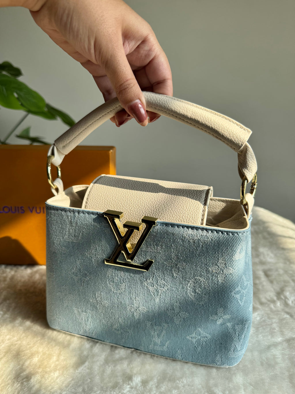 LV BAG PREMIUM QUALITY (Baby Blue) - BOX PACKING
