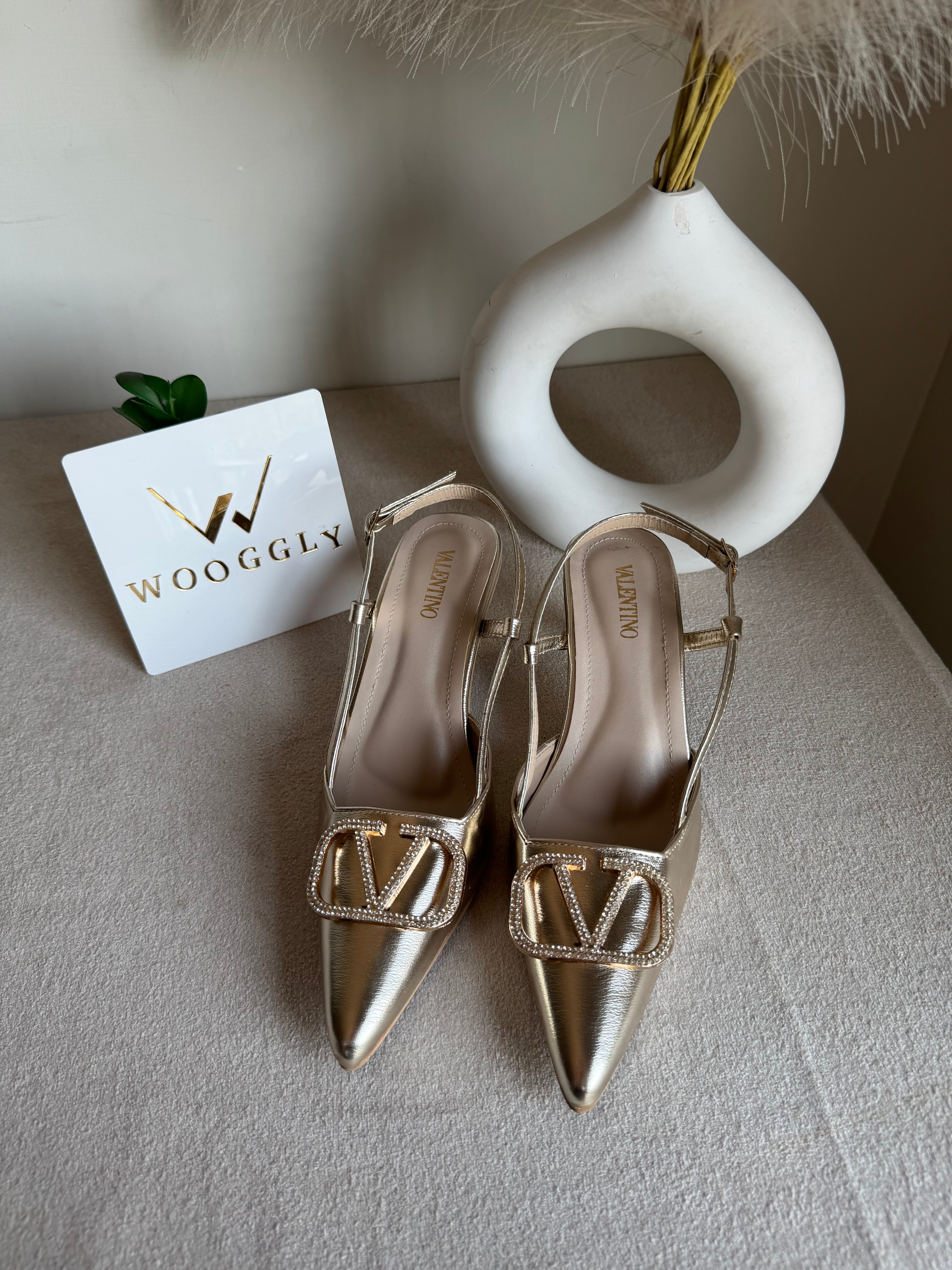 Essential Valentino Champagne Heels