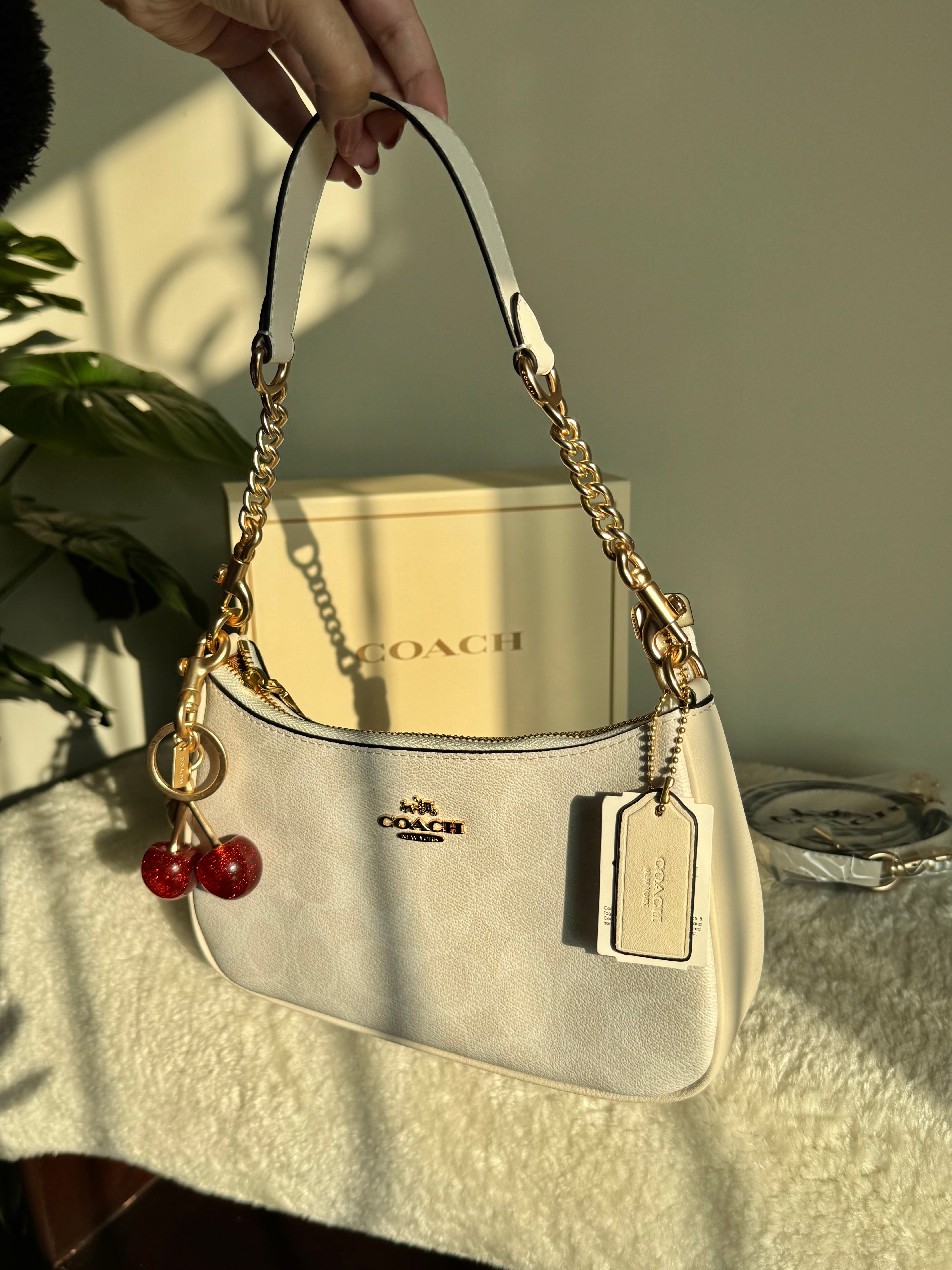 COACH TERI PREMIUM with Coach Cherry Charm (White) - BOX PACKING