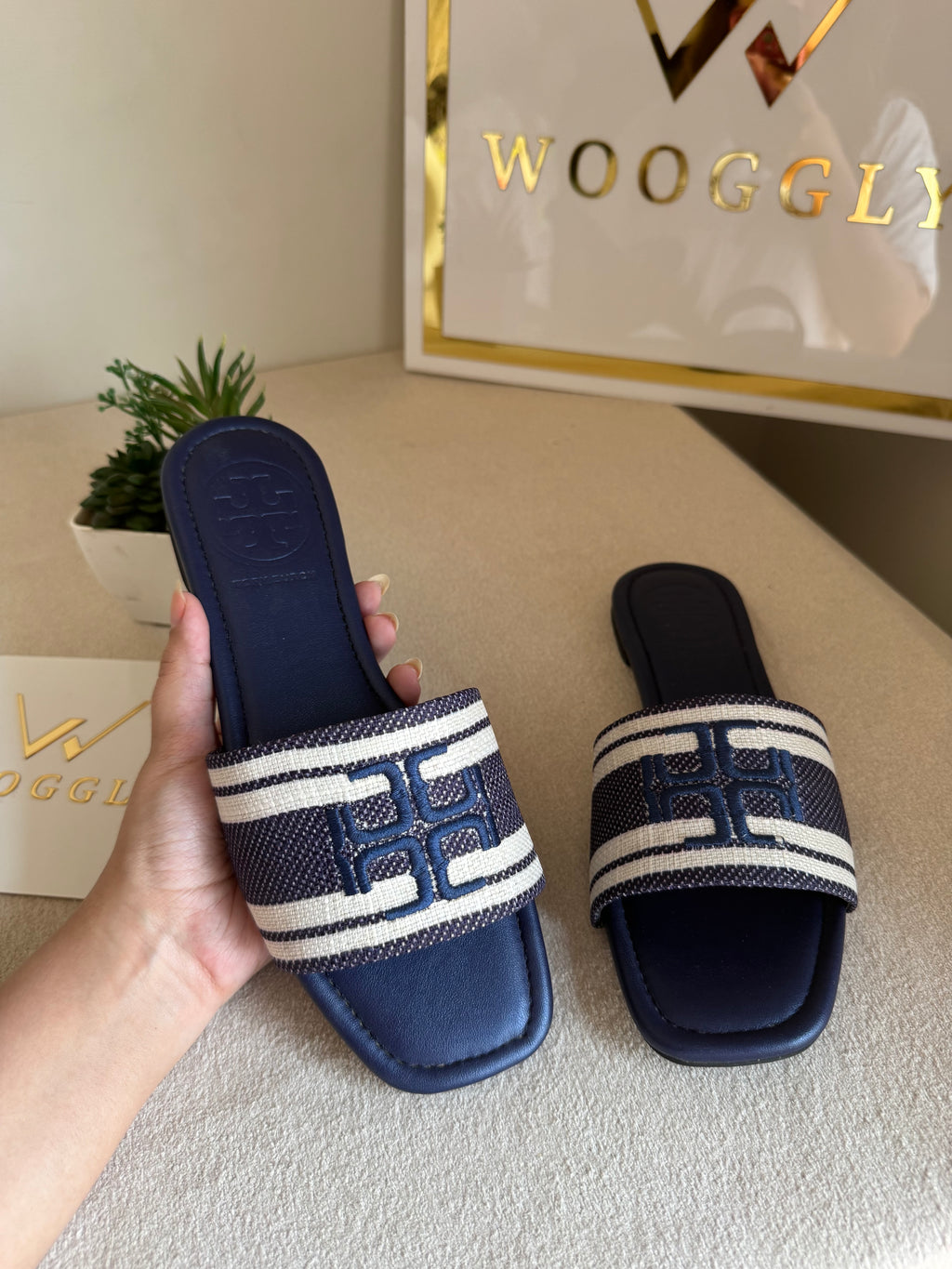 Tory Burch Nyra Slides - Blue
