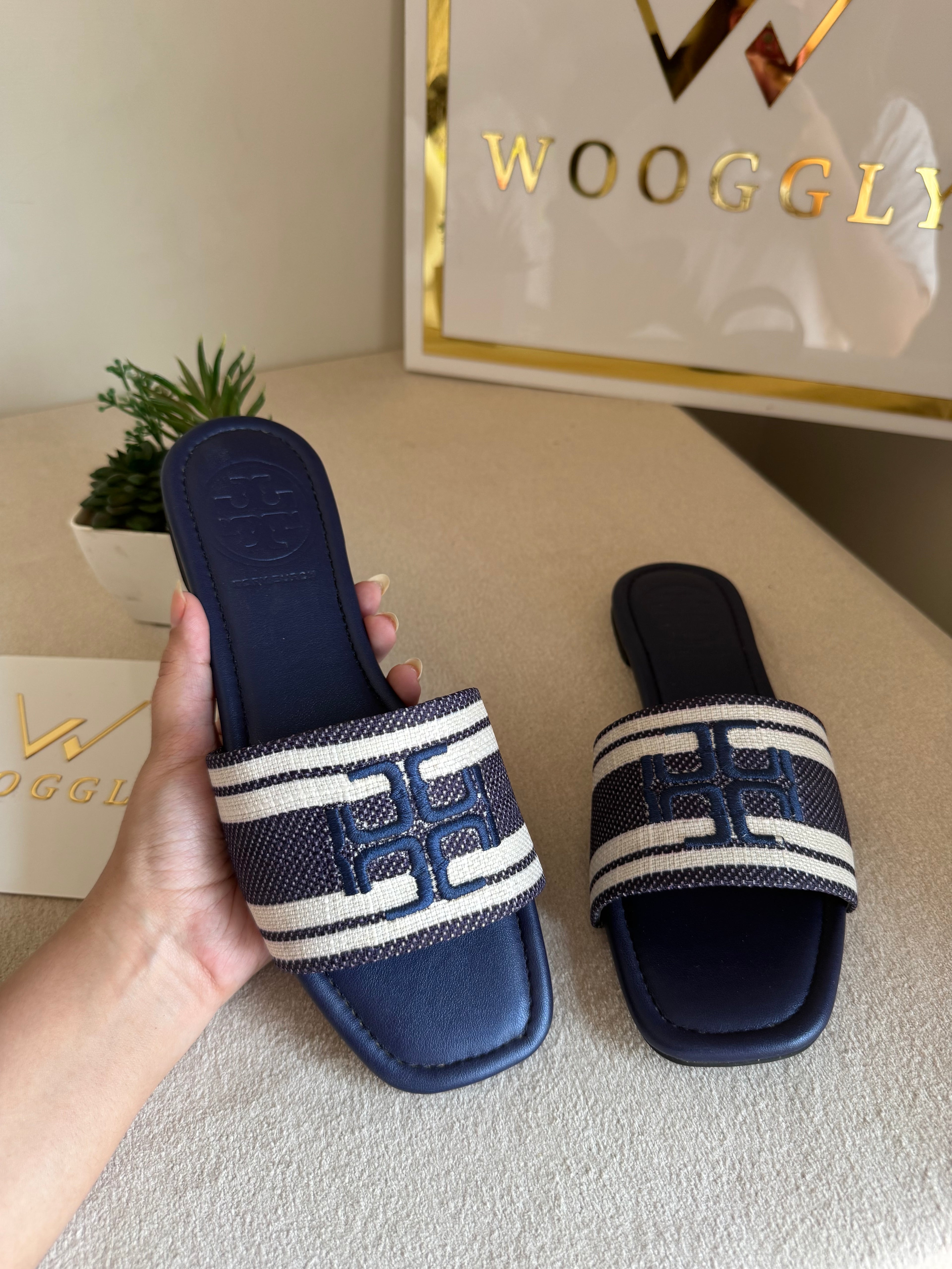 Tory Burch Nyra Slides - Blue