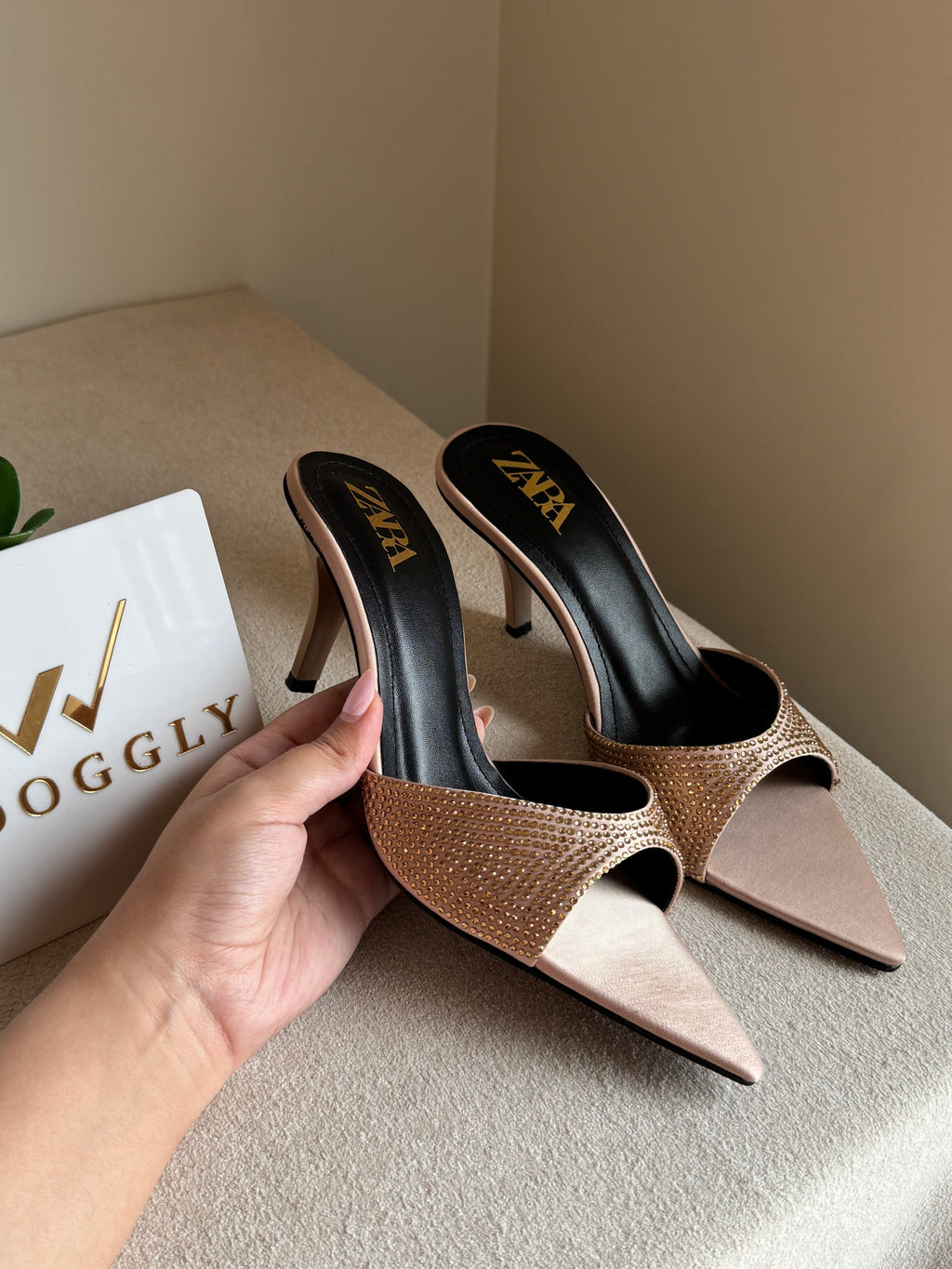 Bling Zara Heels - Beige