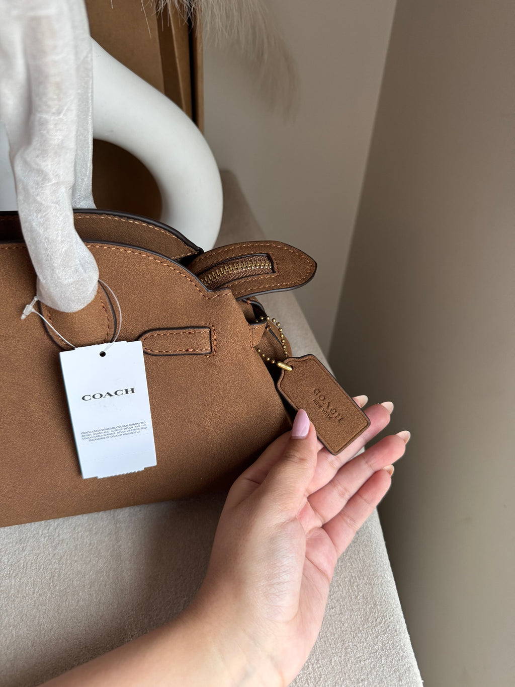 COACH Empire Bag EXTREMELY PREMIUM (Suede Brown) - BOX PACKING