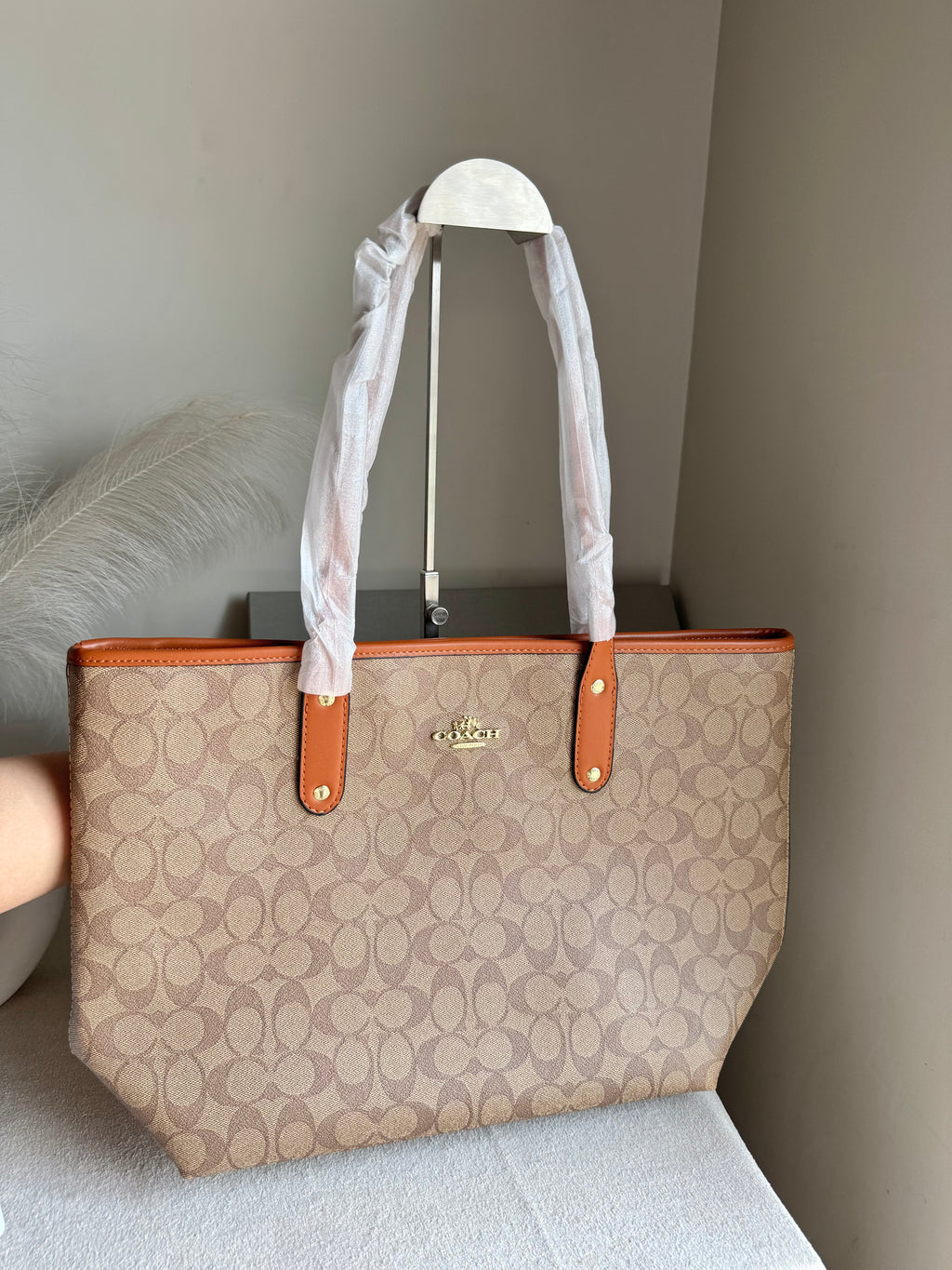 COACH TOTE BAG PREMIUM (Apricot Brown) - BOX PACKING