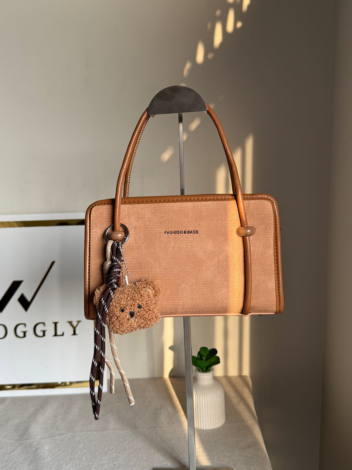 Coco Beige Teddy Bag with Teddy Bag Charm