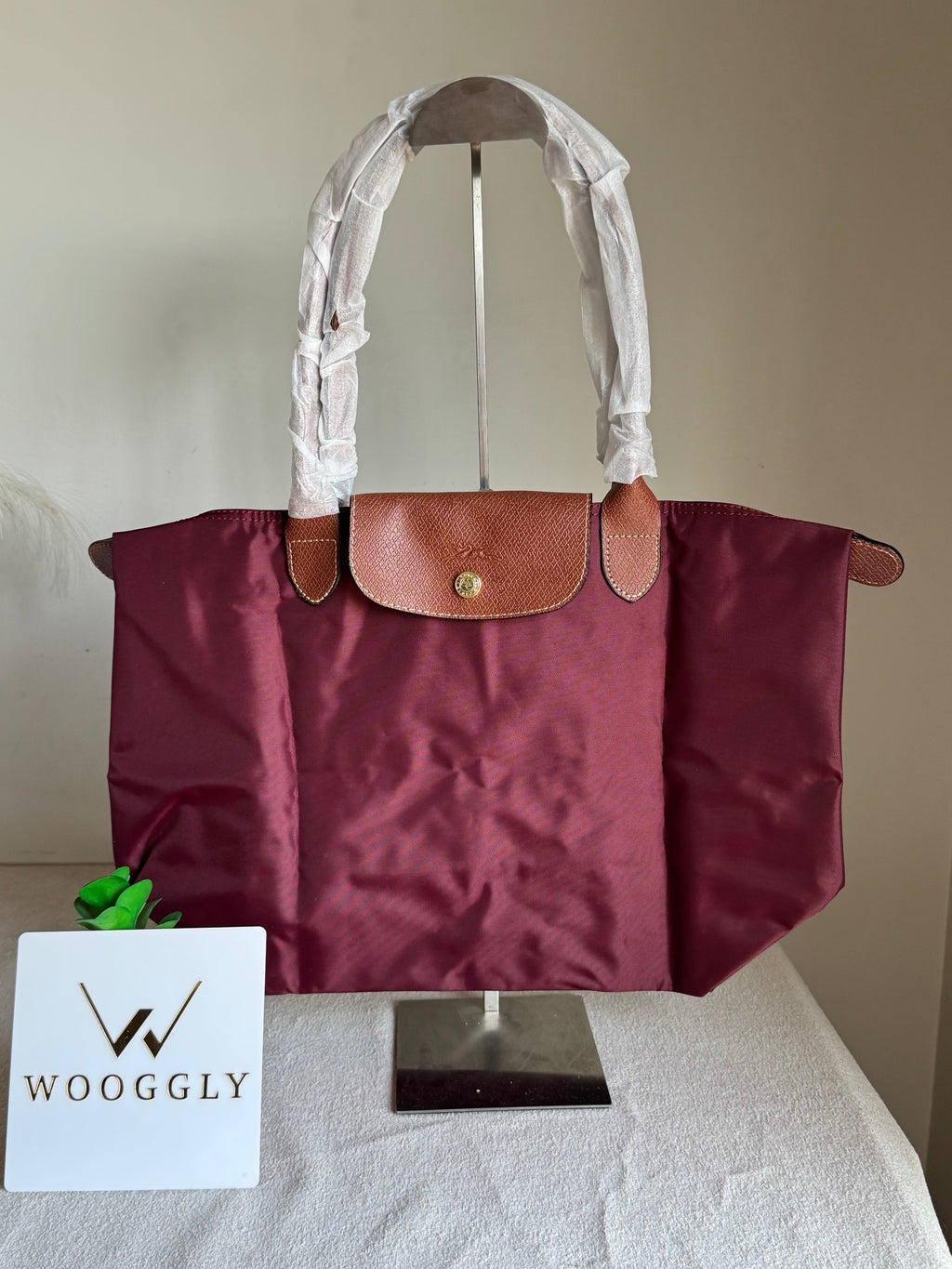 Longchamp Tote LARGE - Wine Red (WITH BRAND LOGO)