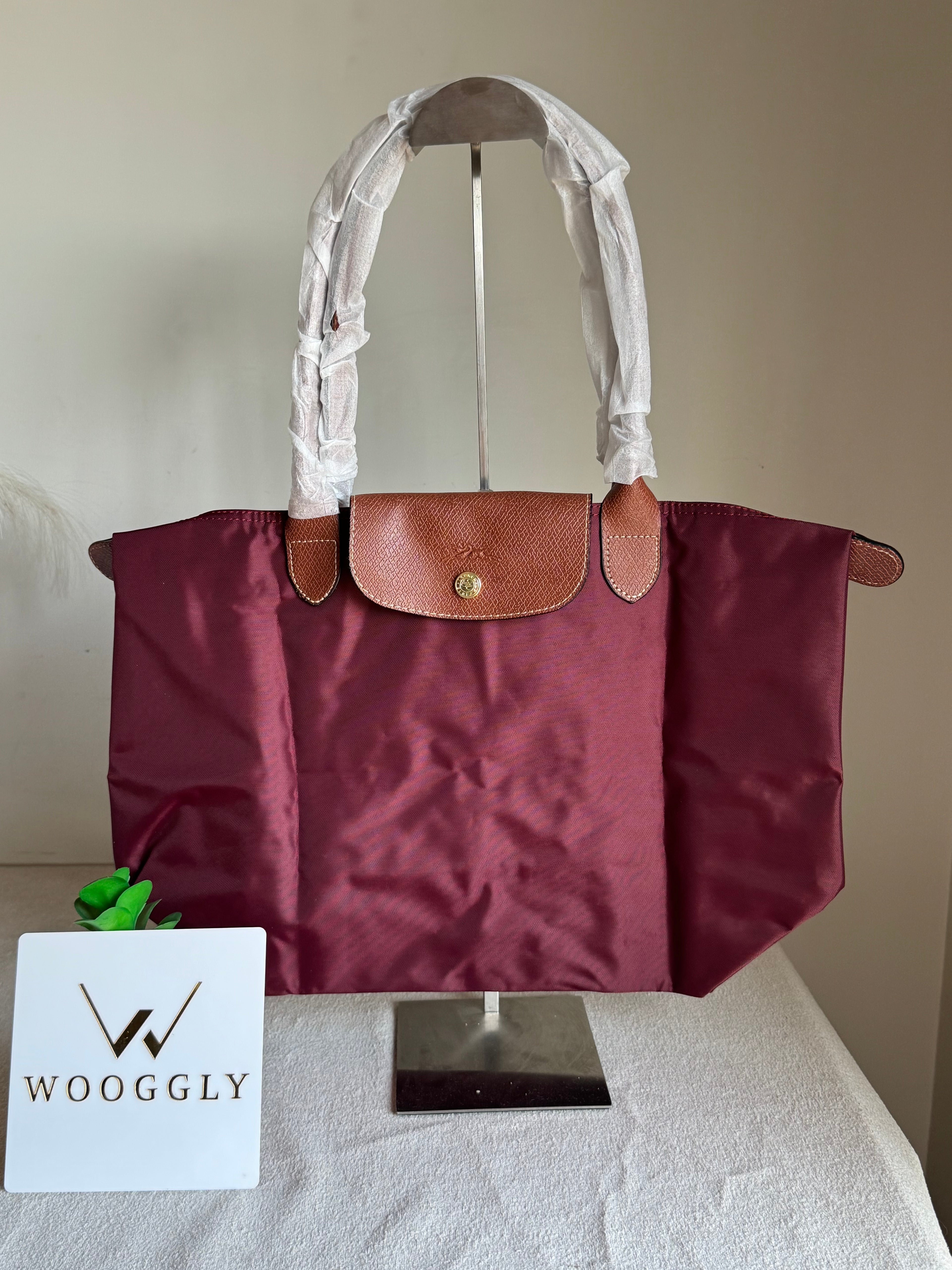 Longchamp Tote LARGE - Wine Red (WITH BRAND LOGO)