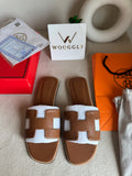 Premium Hermes Slides Brown
