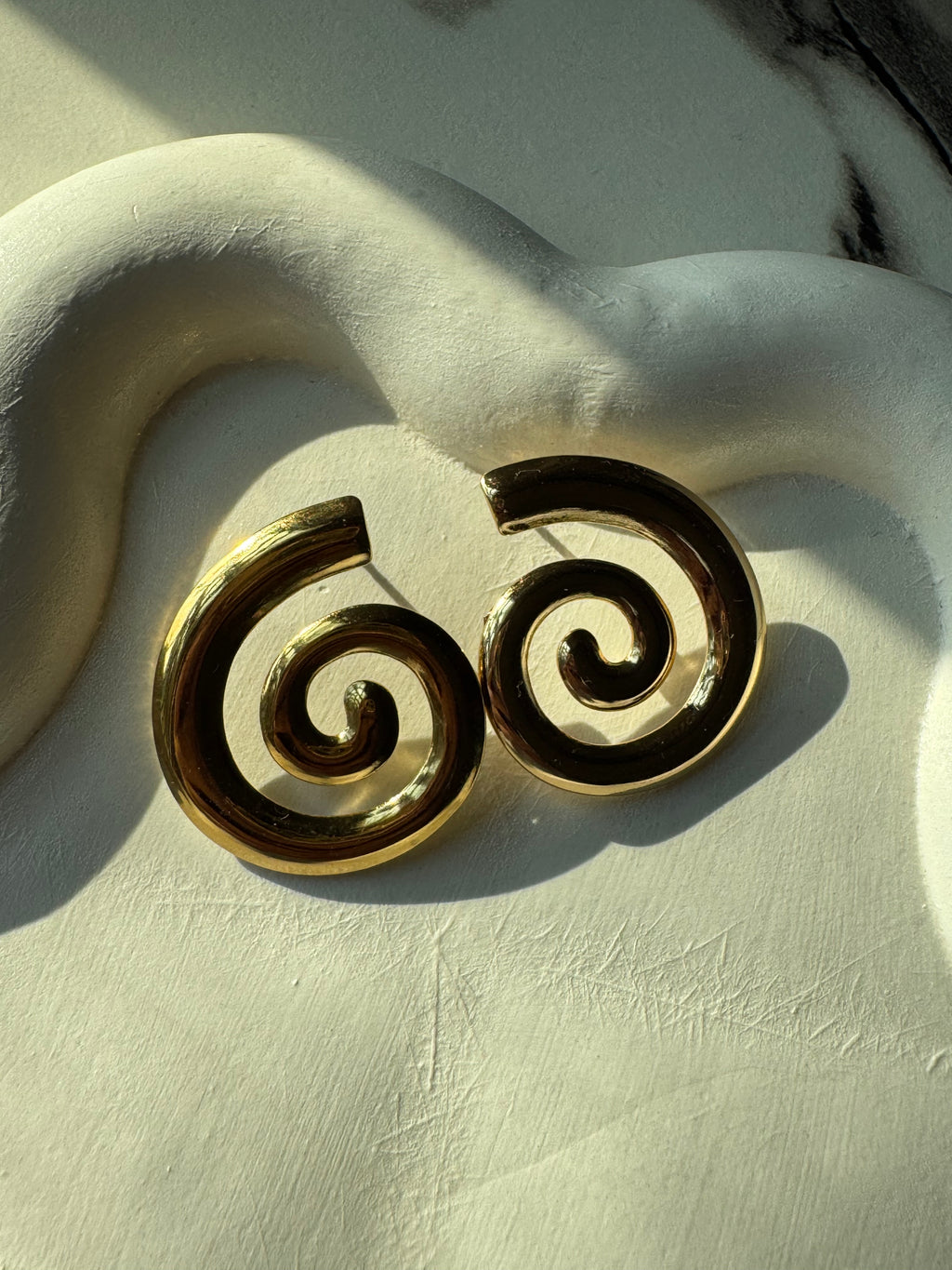Golden Swirl Studs - 18K Gold Plated