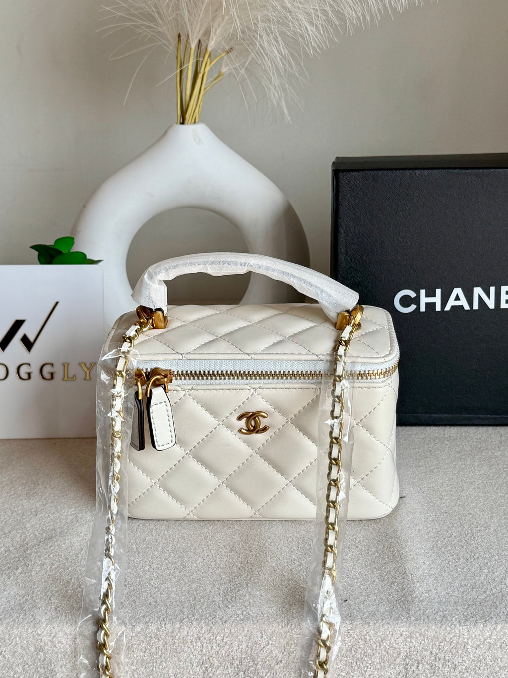 CH Mini Box Bag - Cream