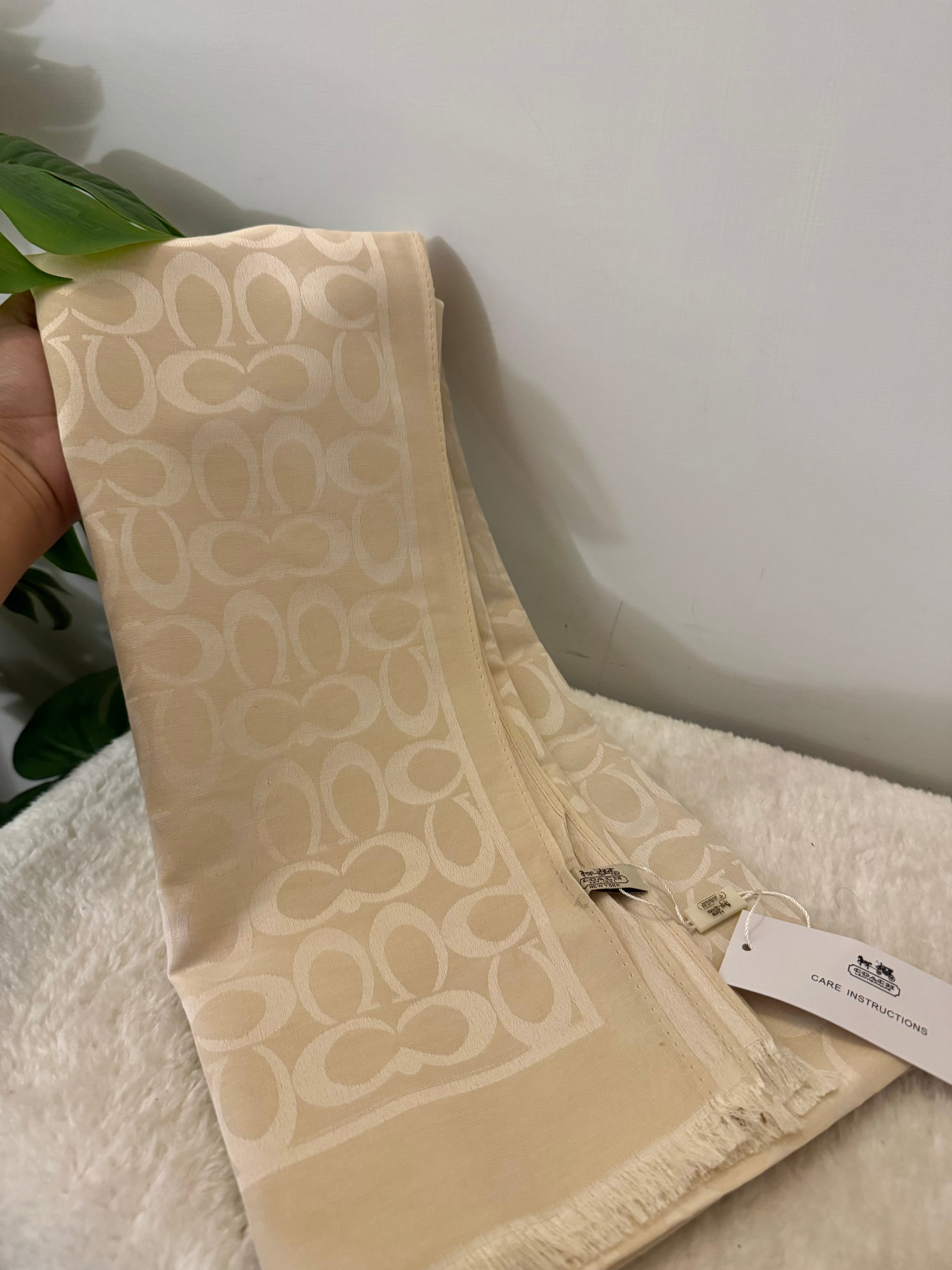 ALL SEASON Coach Branded Scarf - Cream