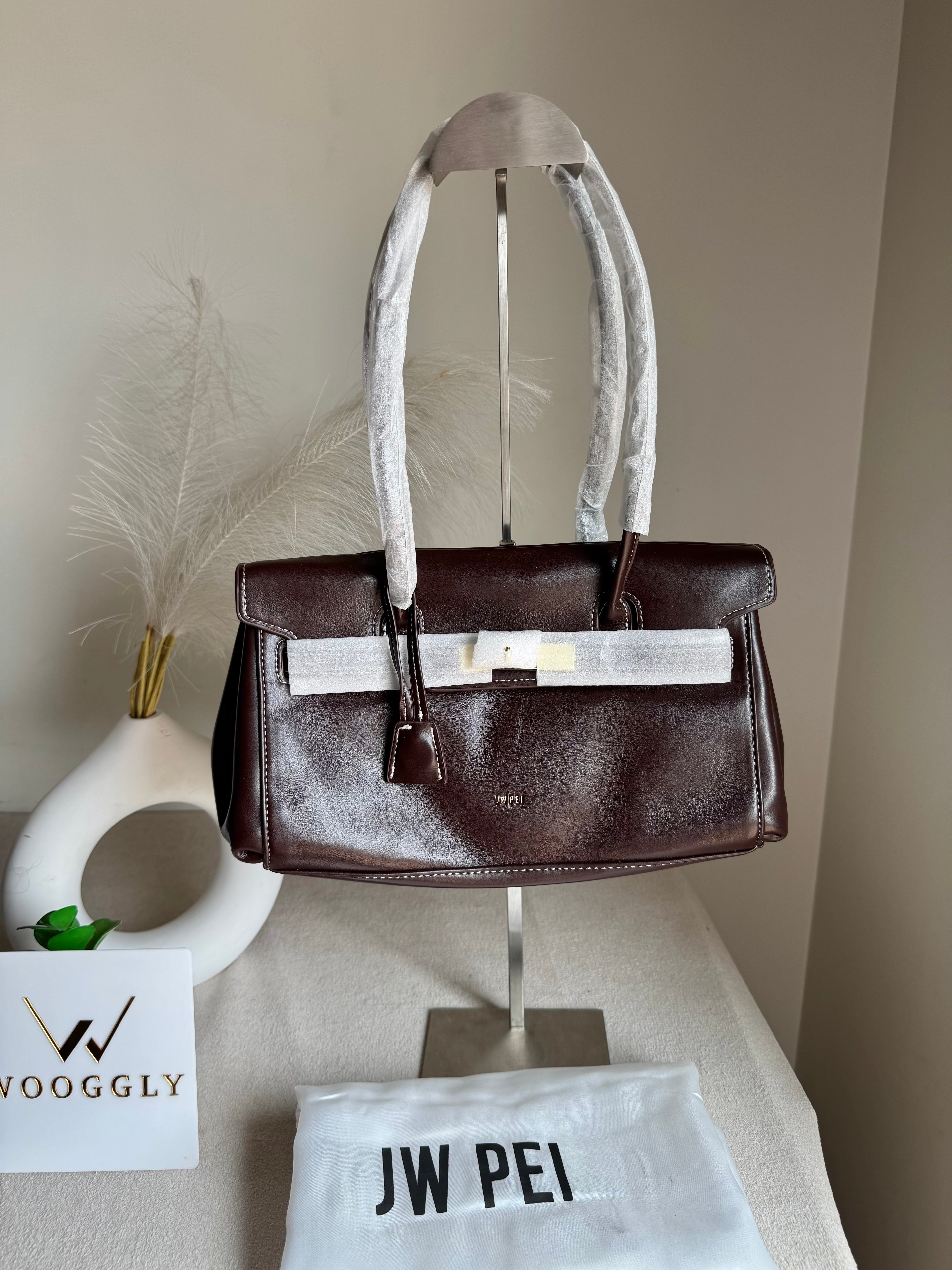 JW PEI High Quality Yara Shoulder Bag - Dark Brown