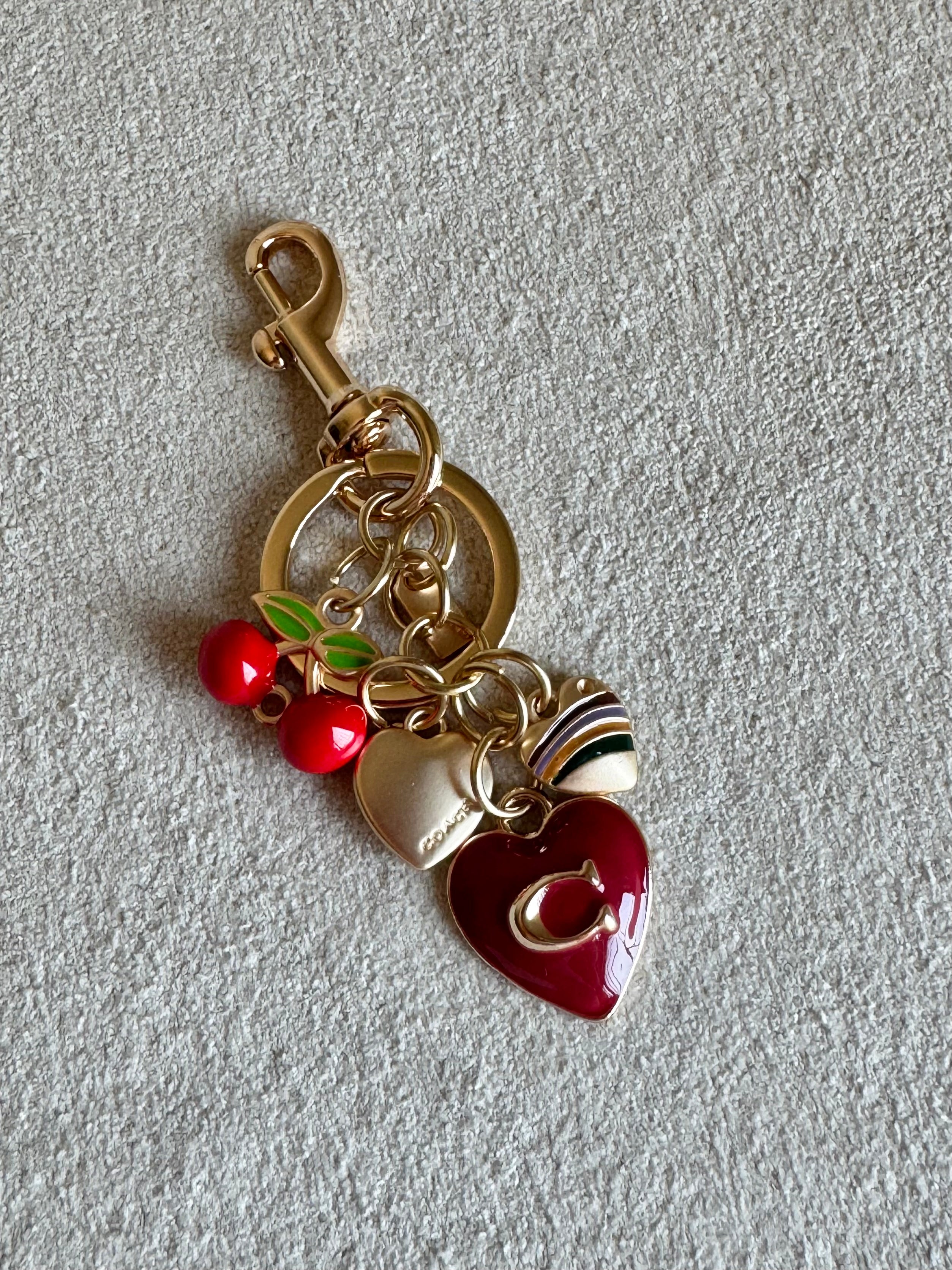 PREMIUM Coach Heart & Cherries Bag Charm