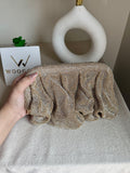 Viral High Quality Rhinestone Clutch with Chain - Champagne