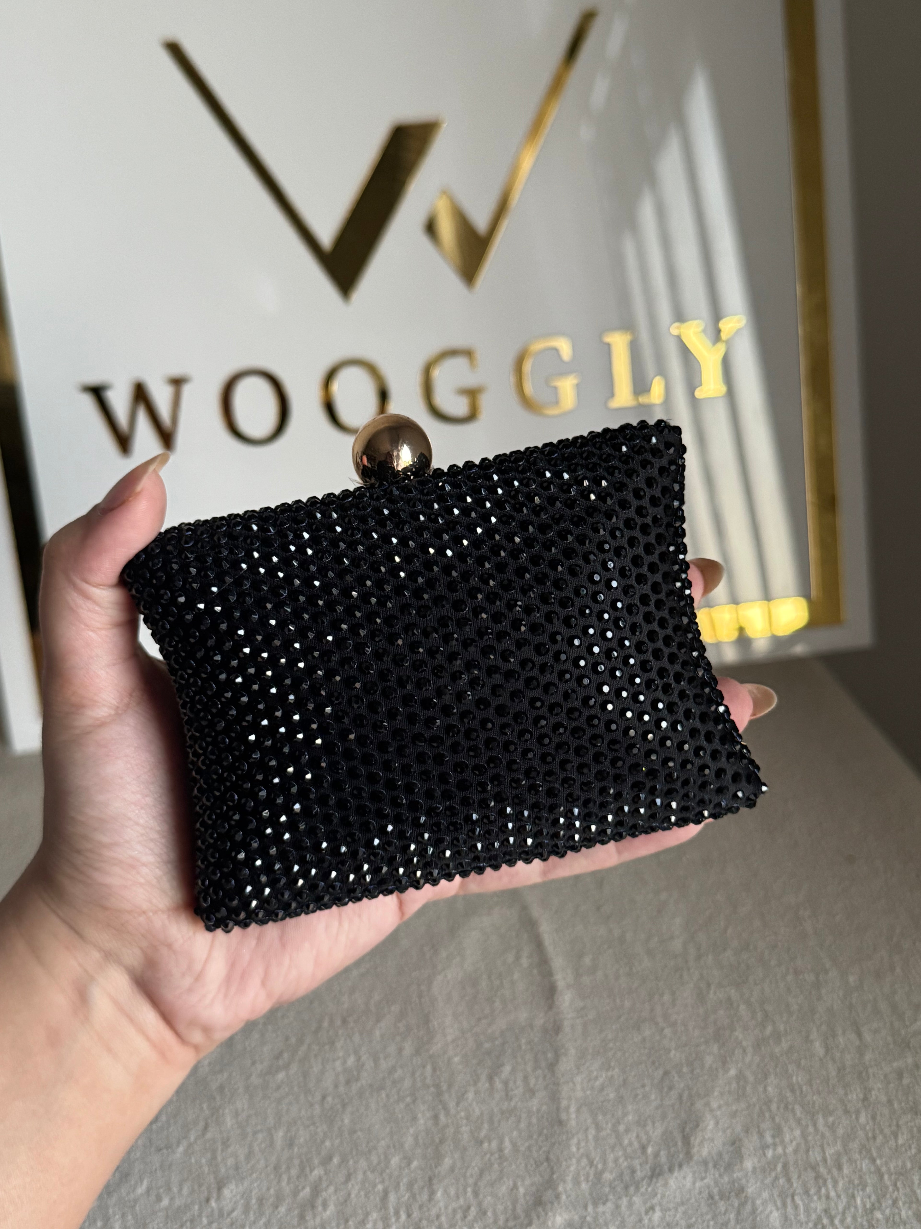 Muse Swarovski Clutch - Black