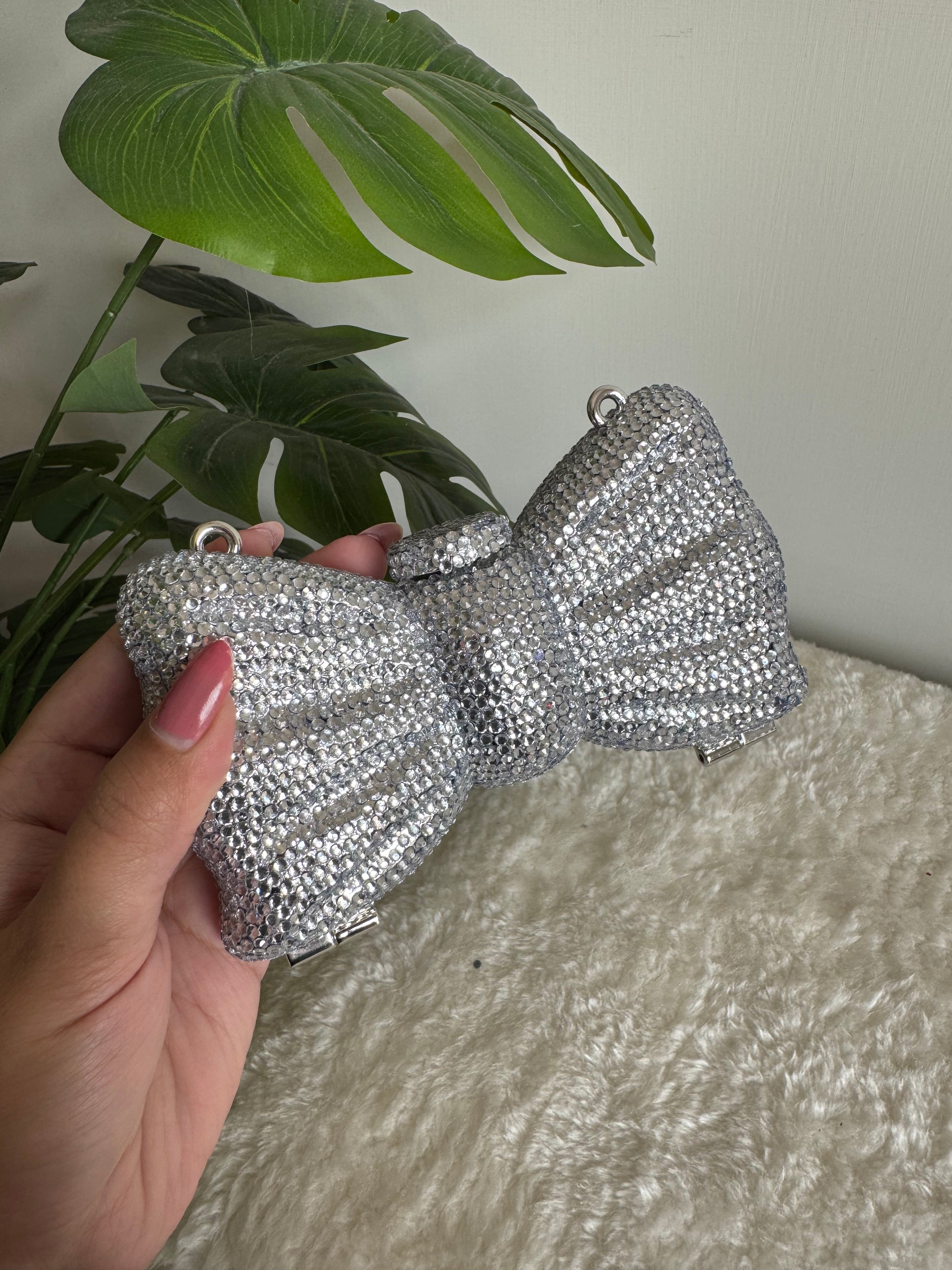 Swarovski Bow Clutch - Silver