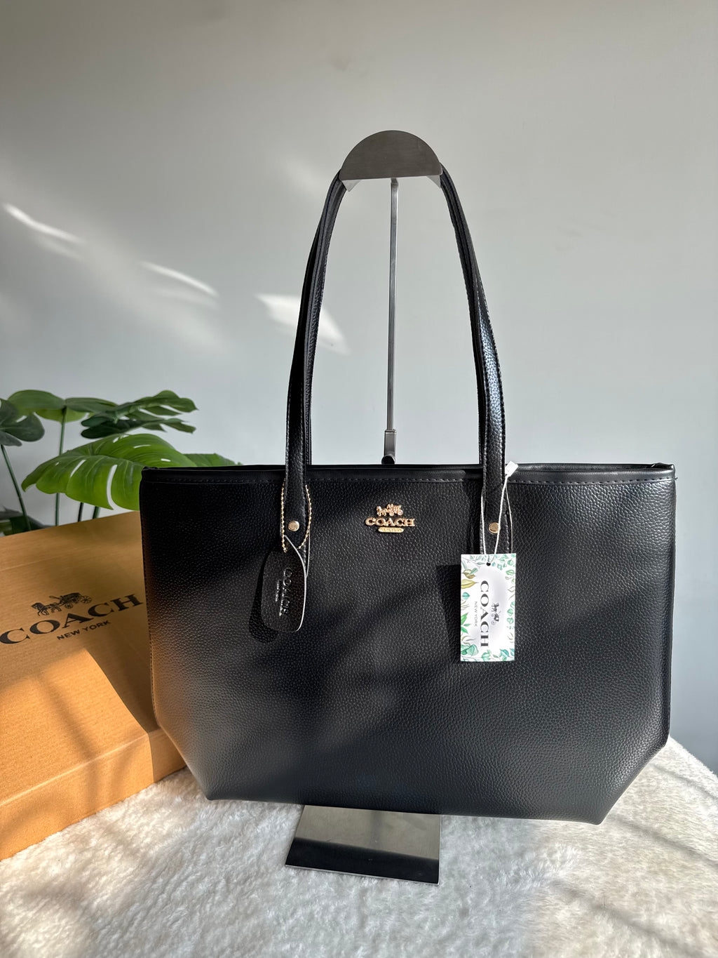 COACH City Tote Bag PREMIUM - Black (BOX PACKING)
