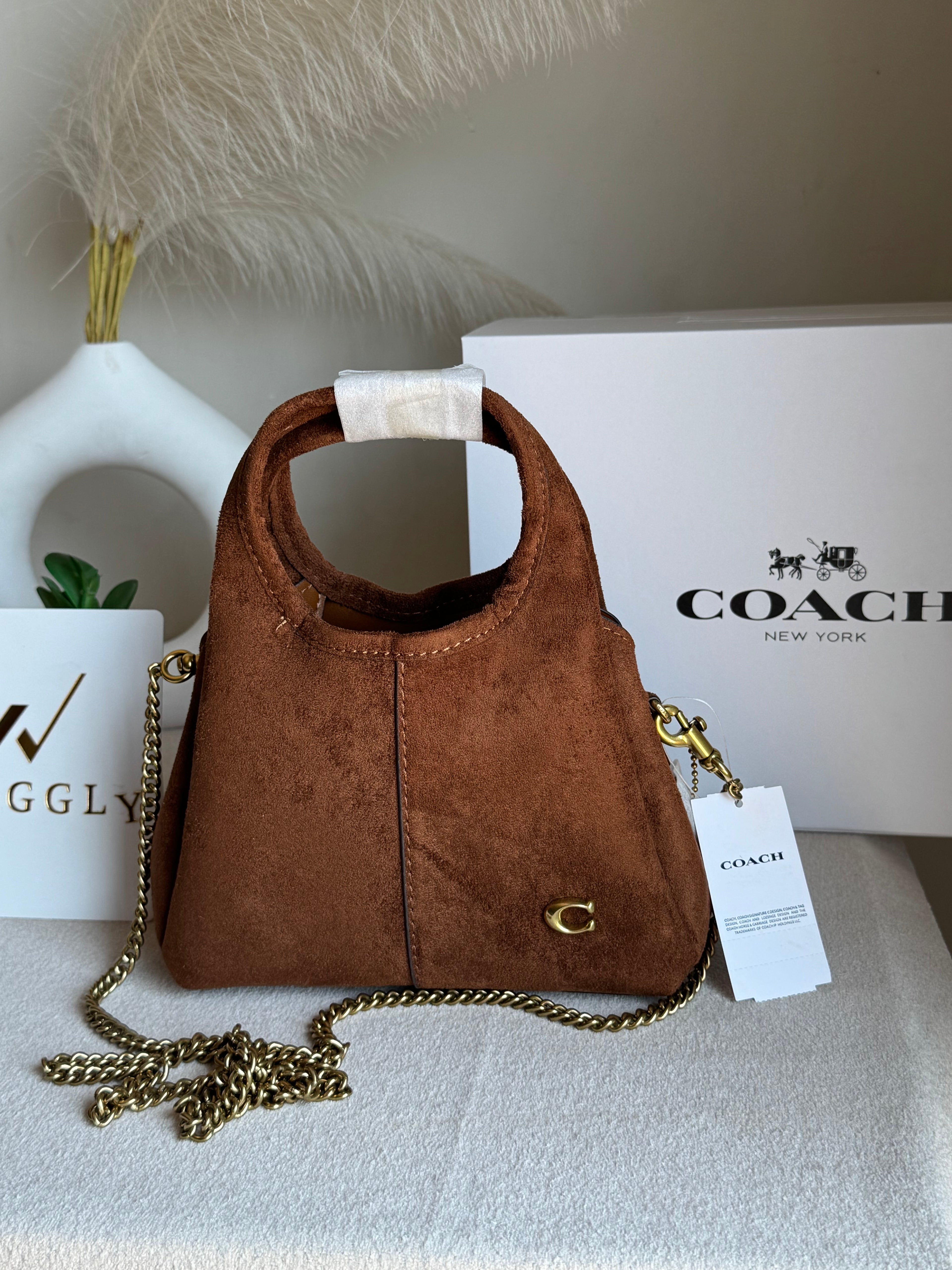 EXTREMELY PREMIUM MINI COACH Lana (Suede Brown) - BOX PACKING