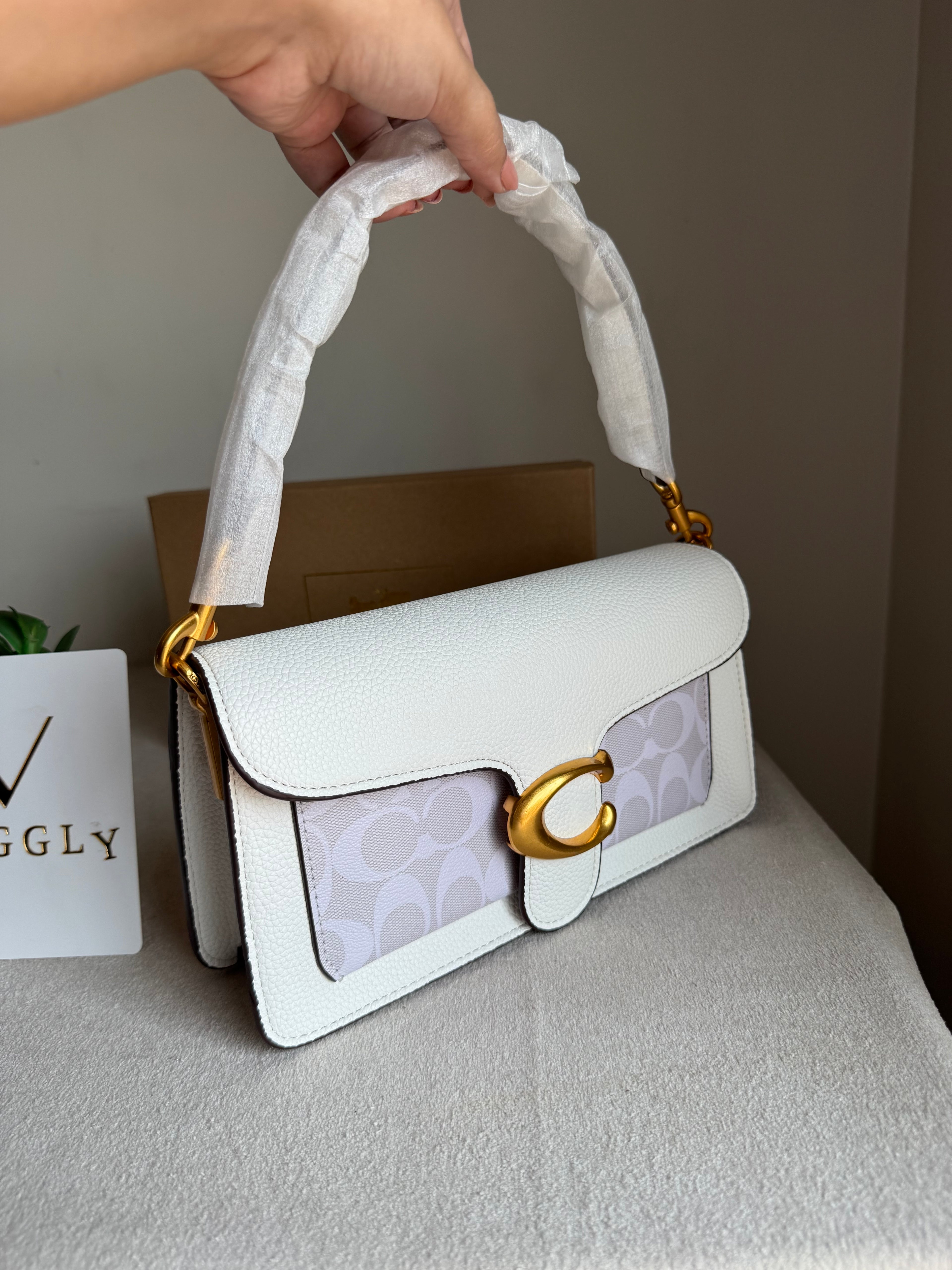 COACH TABBY Canvas White Good Quality -  BOX PACKING