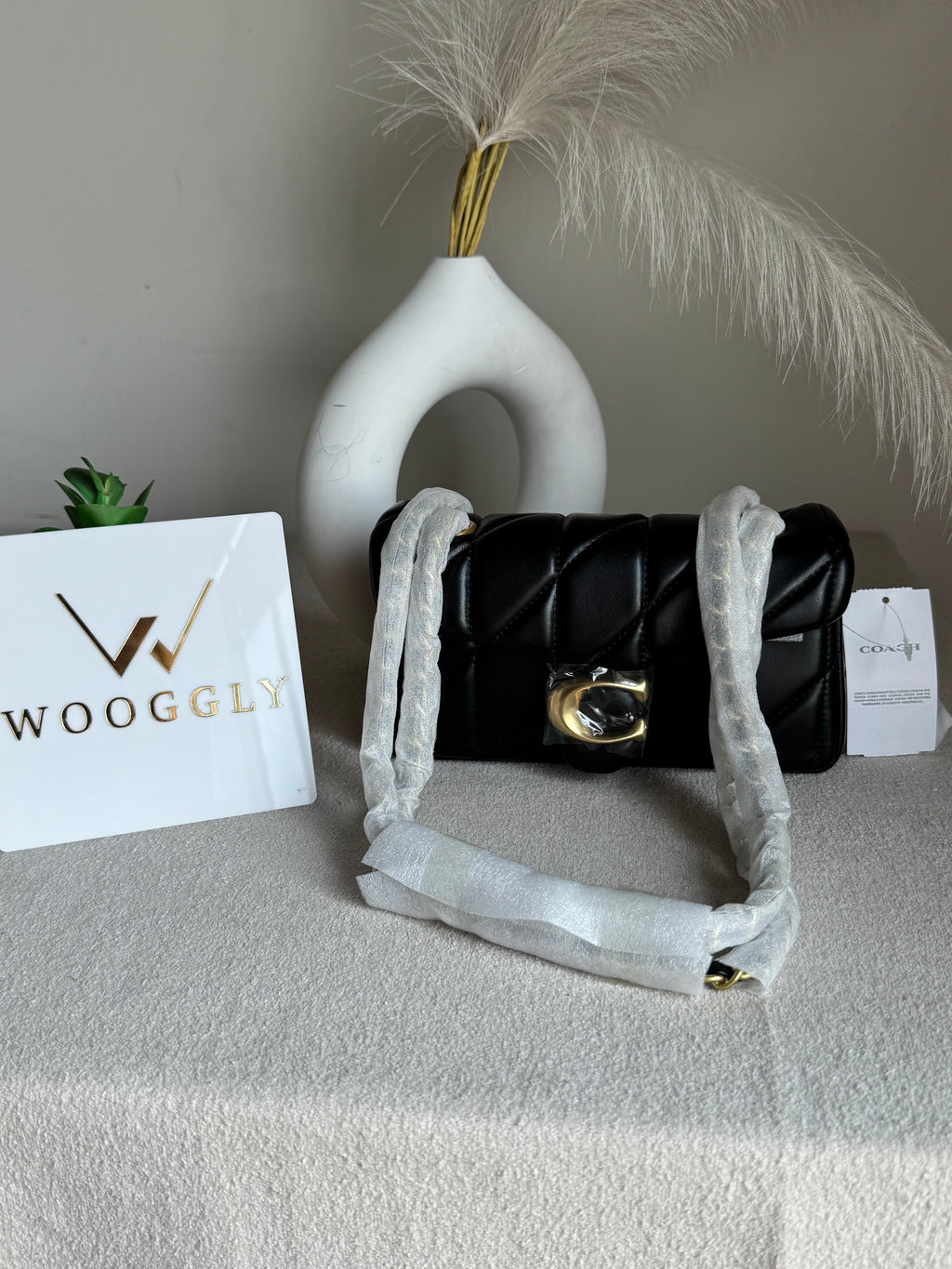 Mini Premium COACH Quilted Tabby (Black) - BOX PACKING