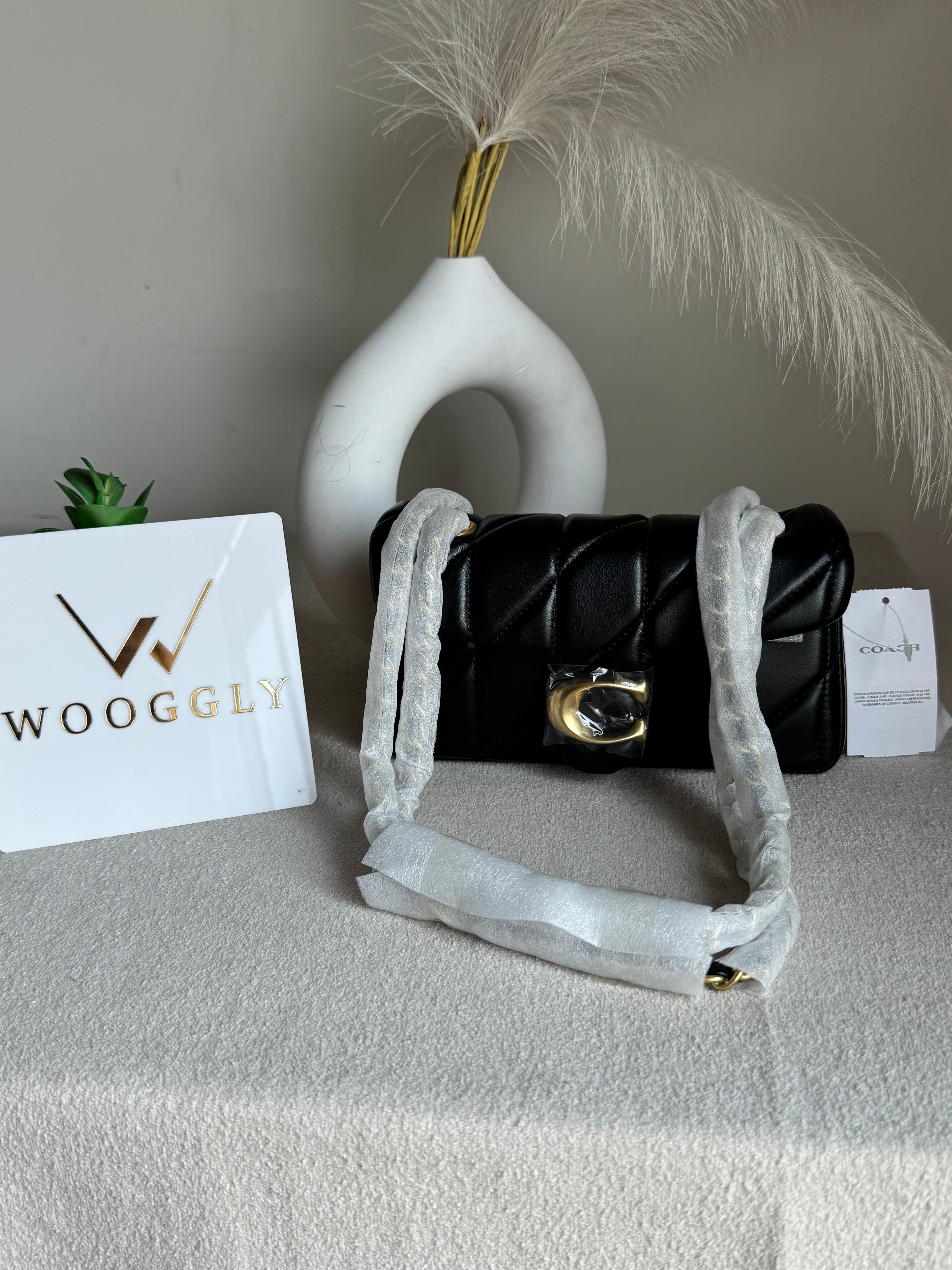 Mini Premium COACH Quilted Tabby (Black) - BOX PACKING
