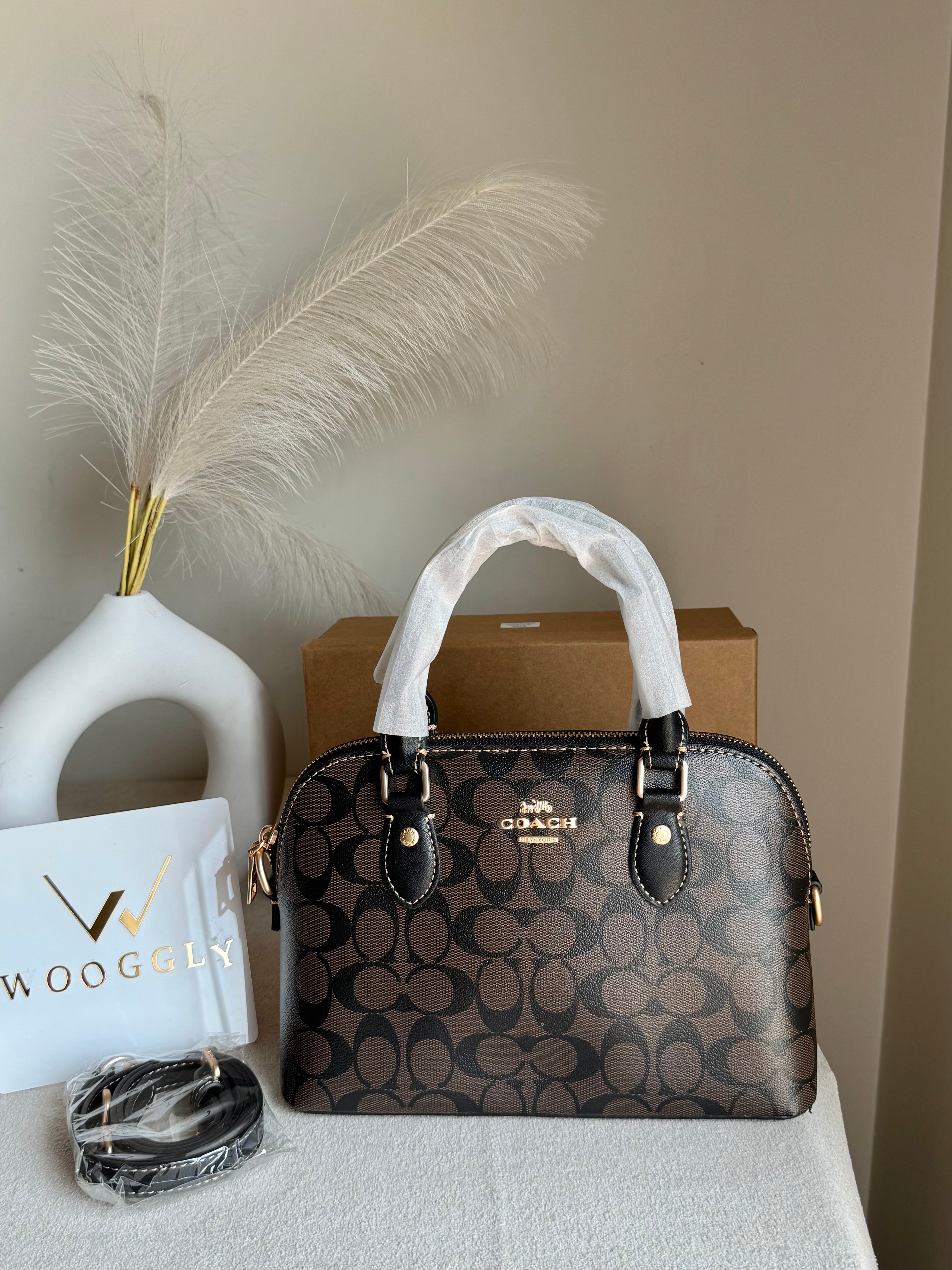 COACH PREMIUM Hand Bag (Signature Brown) BOX PACKING