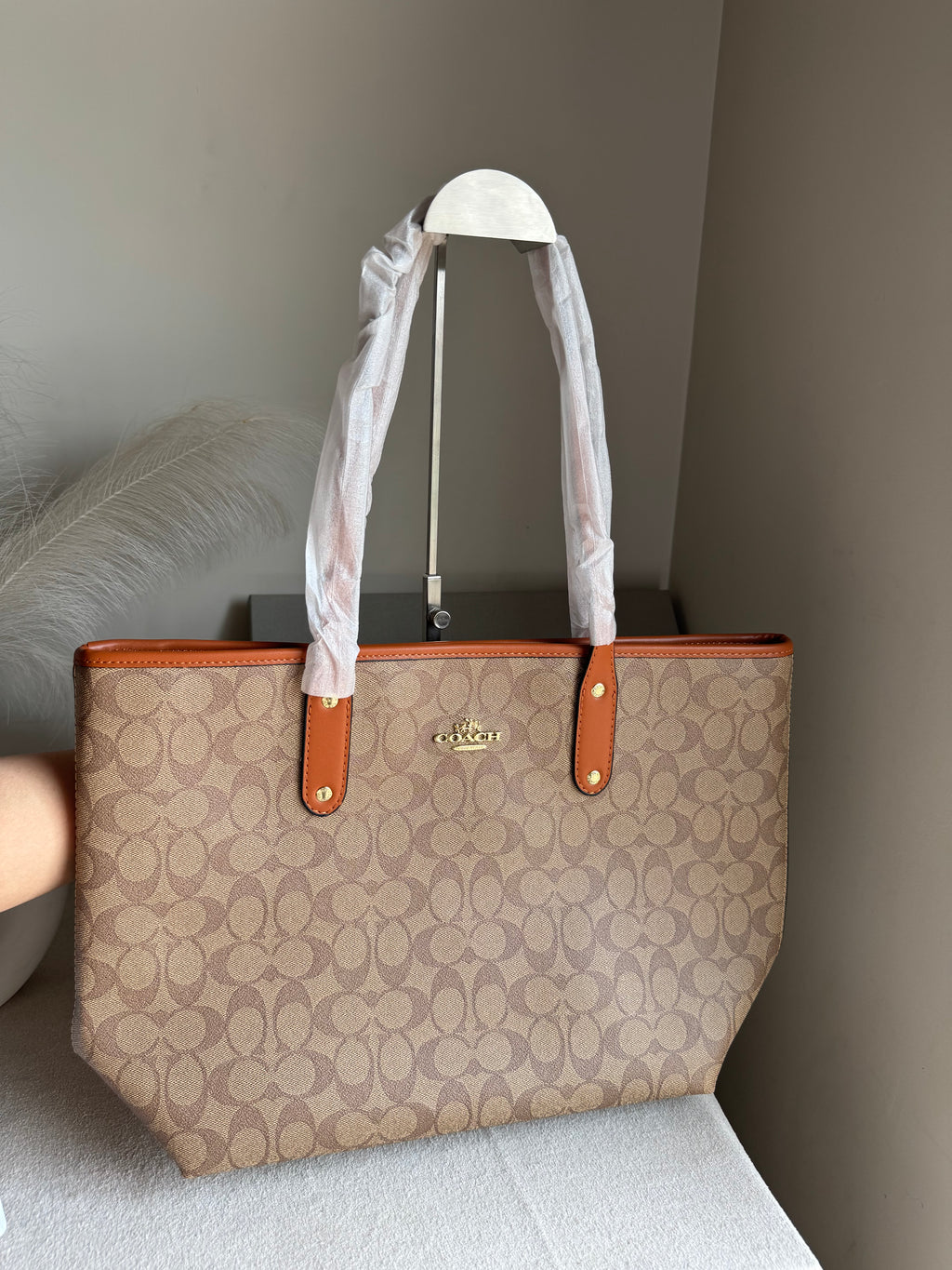 COACH TOTE BAG PREMIUM (Apricot Brown) - BOX PACKING