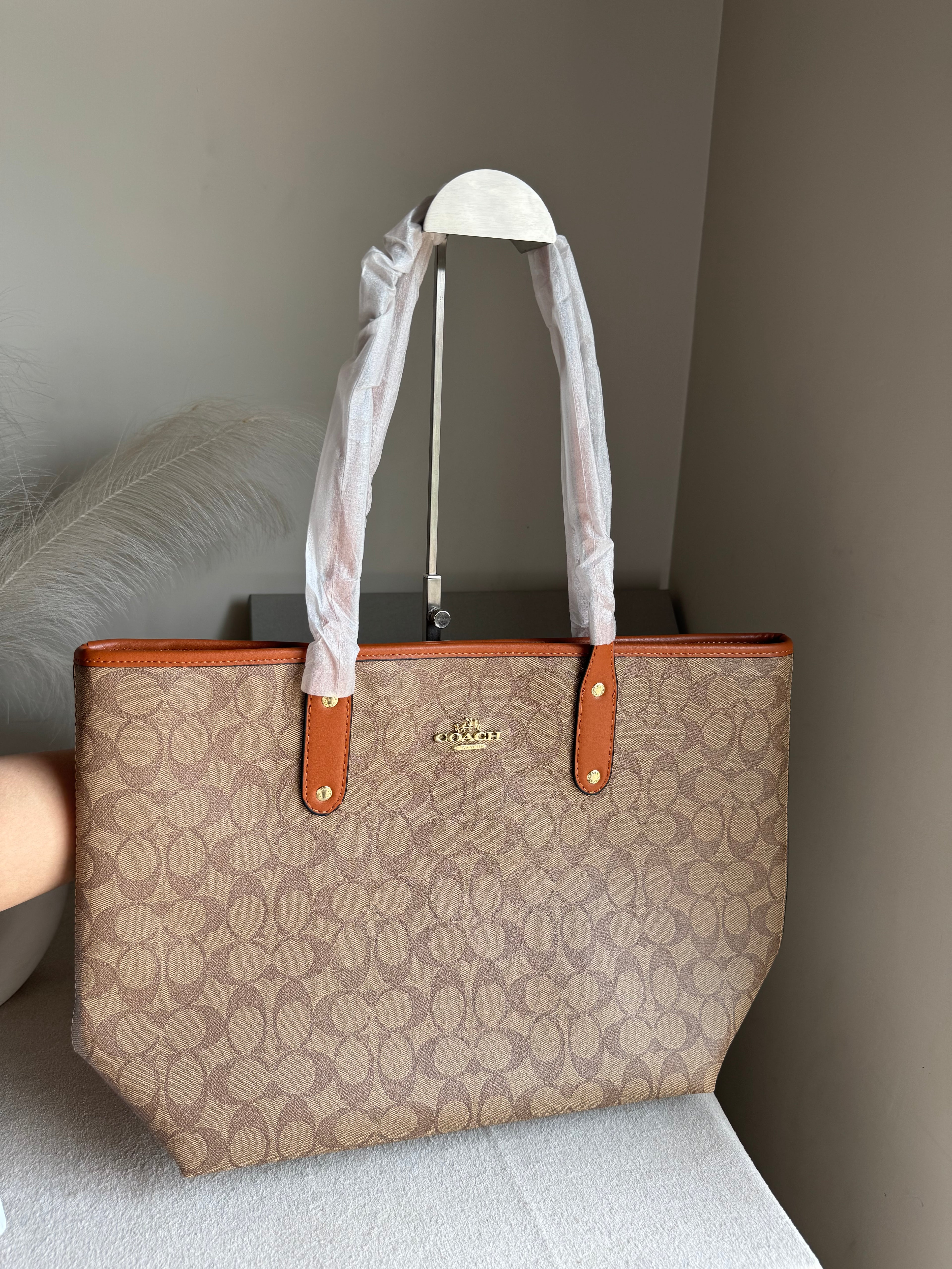 COACH TOTE BAG PREMIUM (Apricot Brown) - BOX PACKING