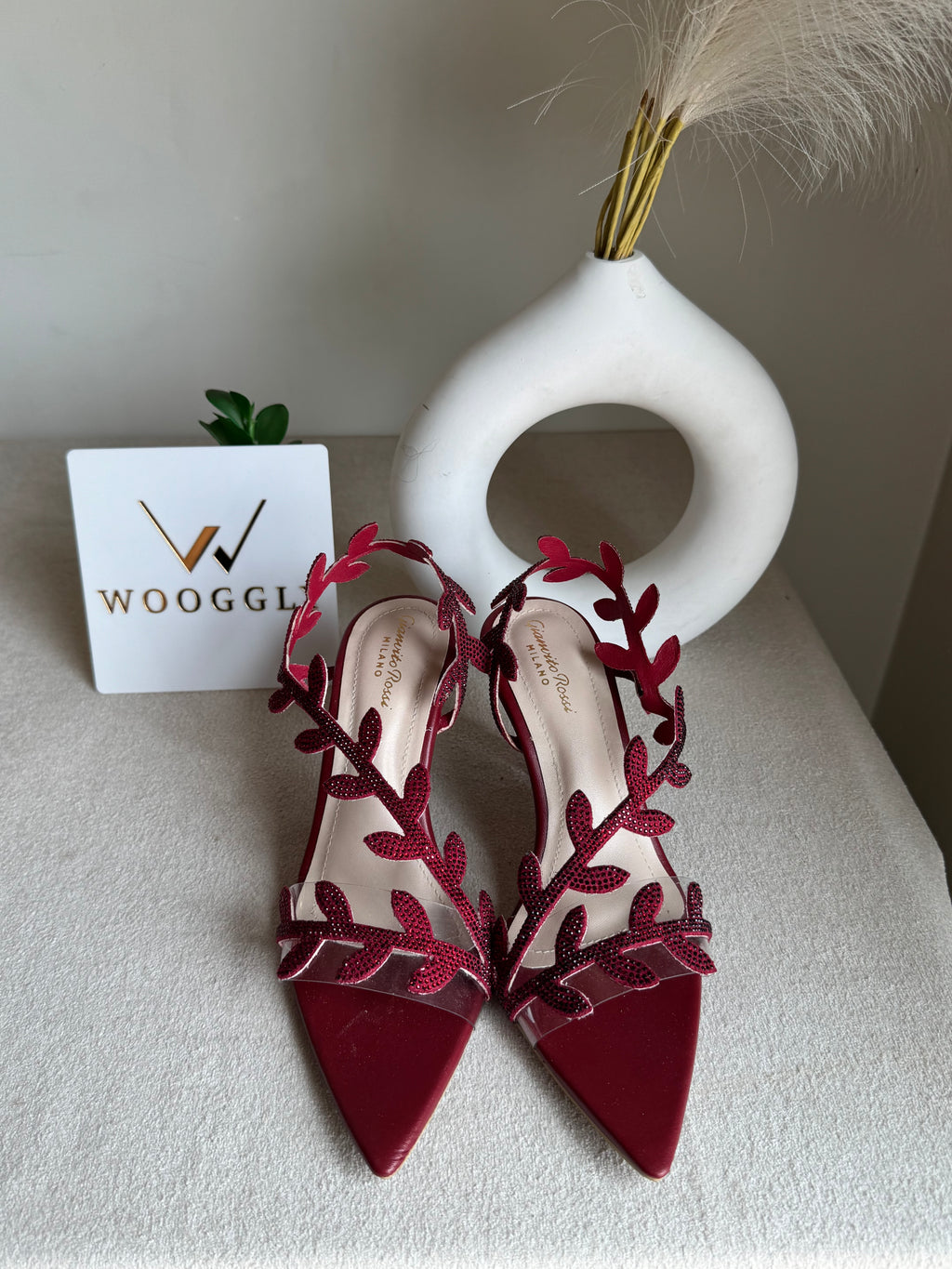 Gianvitto Rossi Heels Glitter Maroon