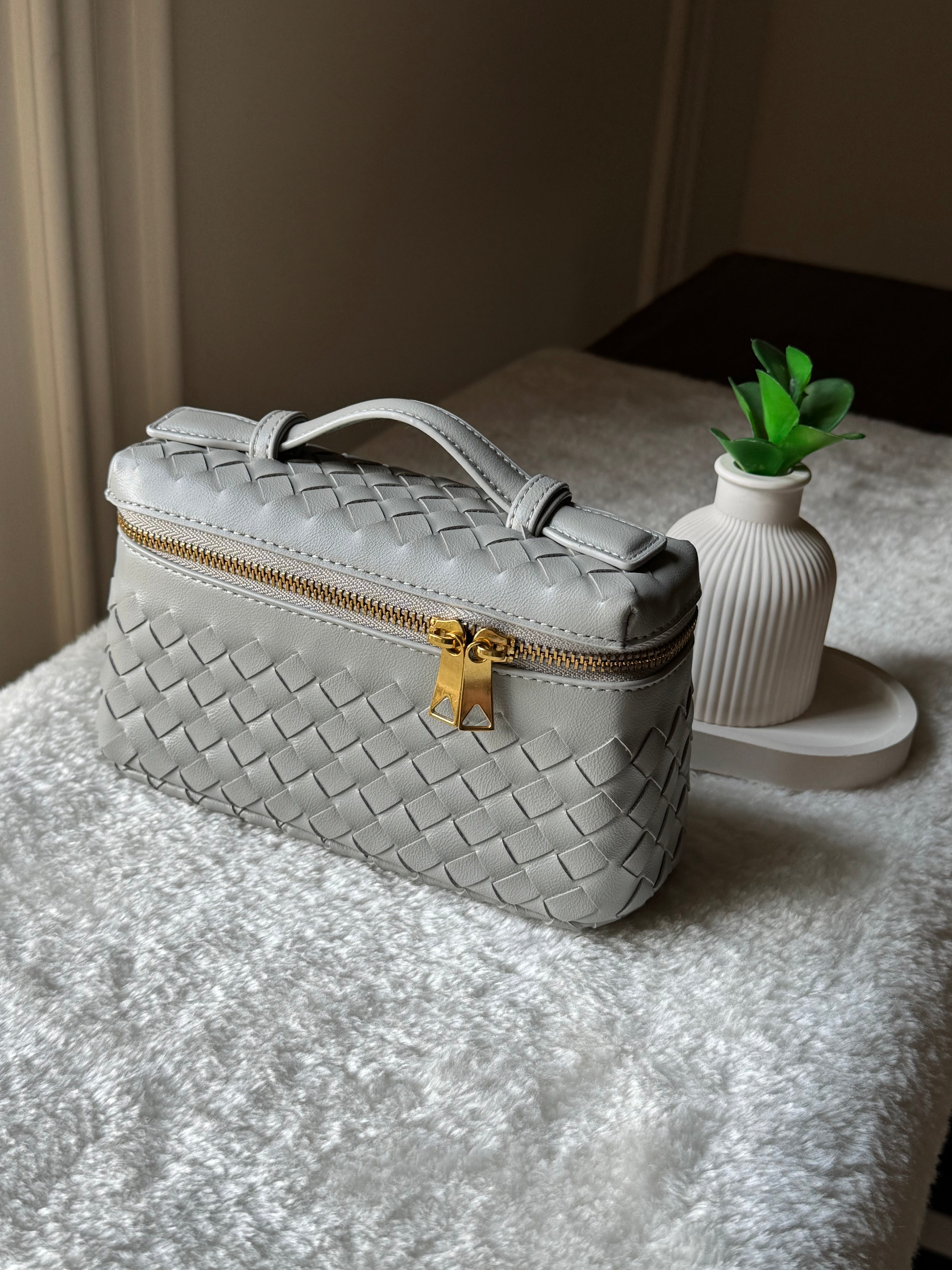 JW Pie Woven Bag with Long Strap (Dark Grey)