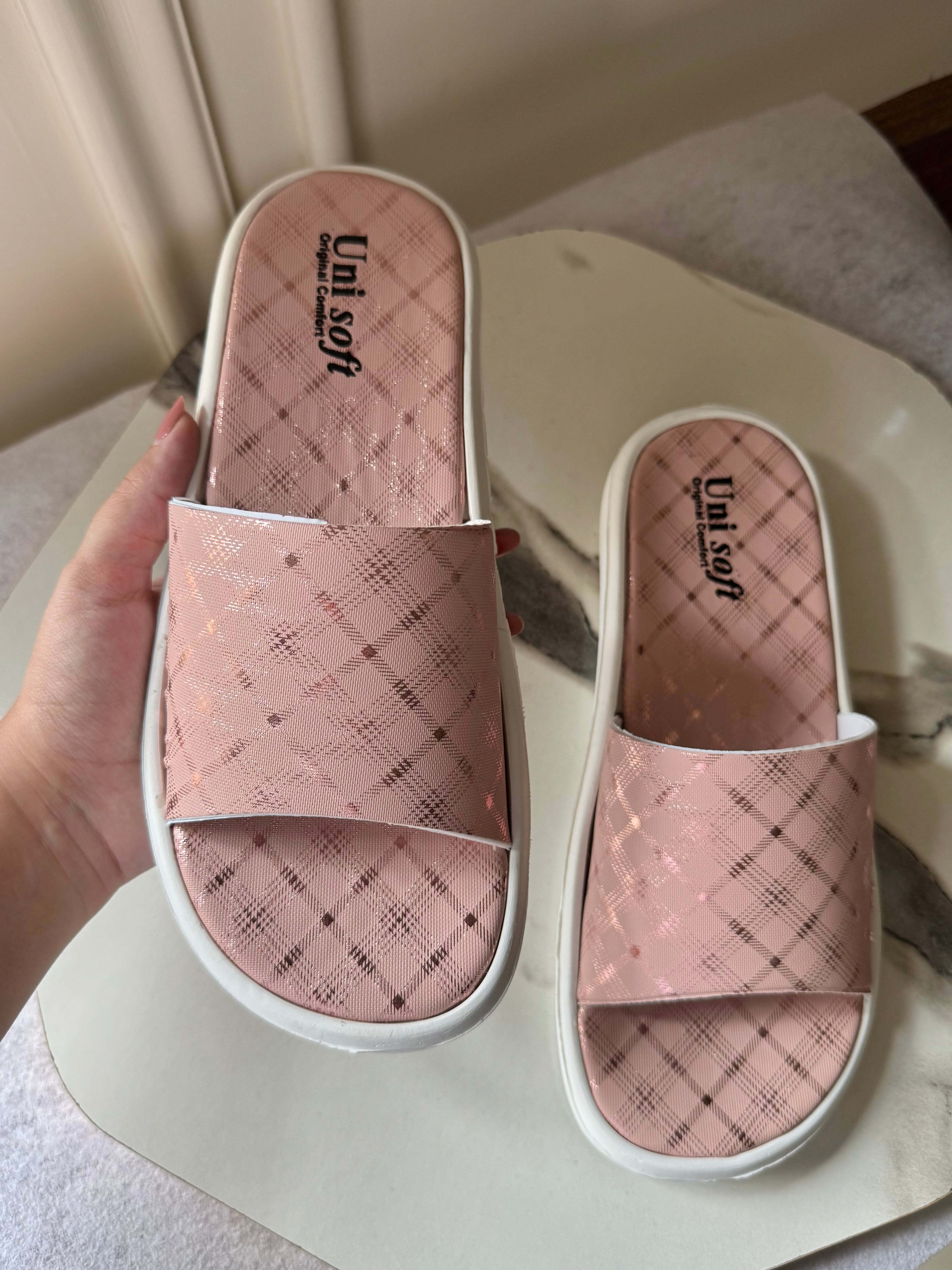 Soft Blush Pink Slides