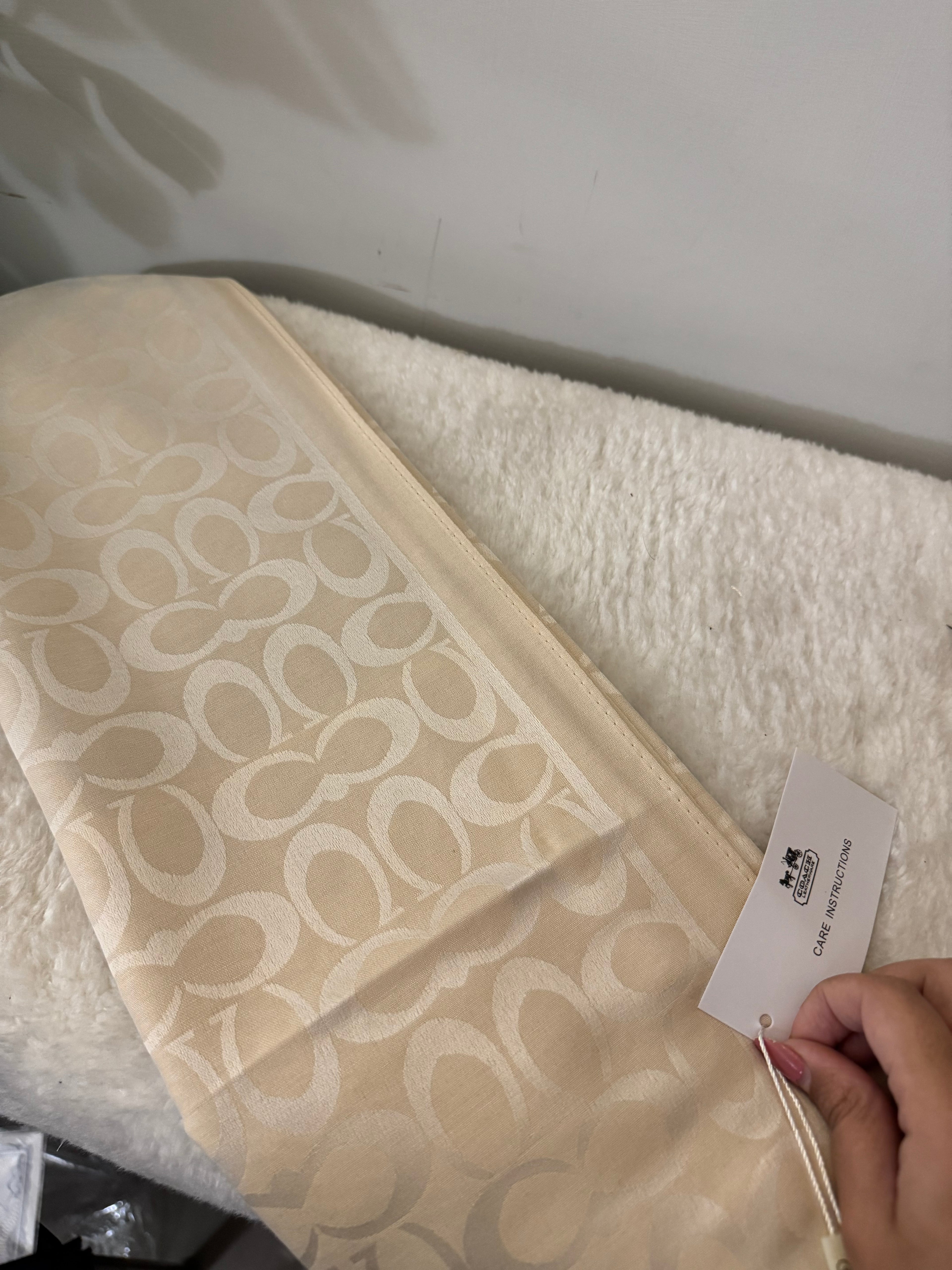 ALL SEASON Coach Branded Scarf - Cream