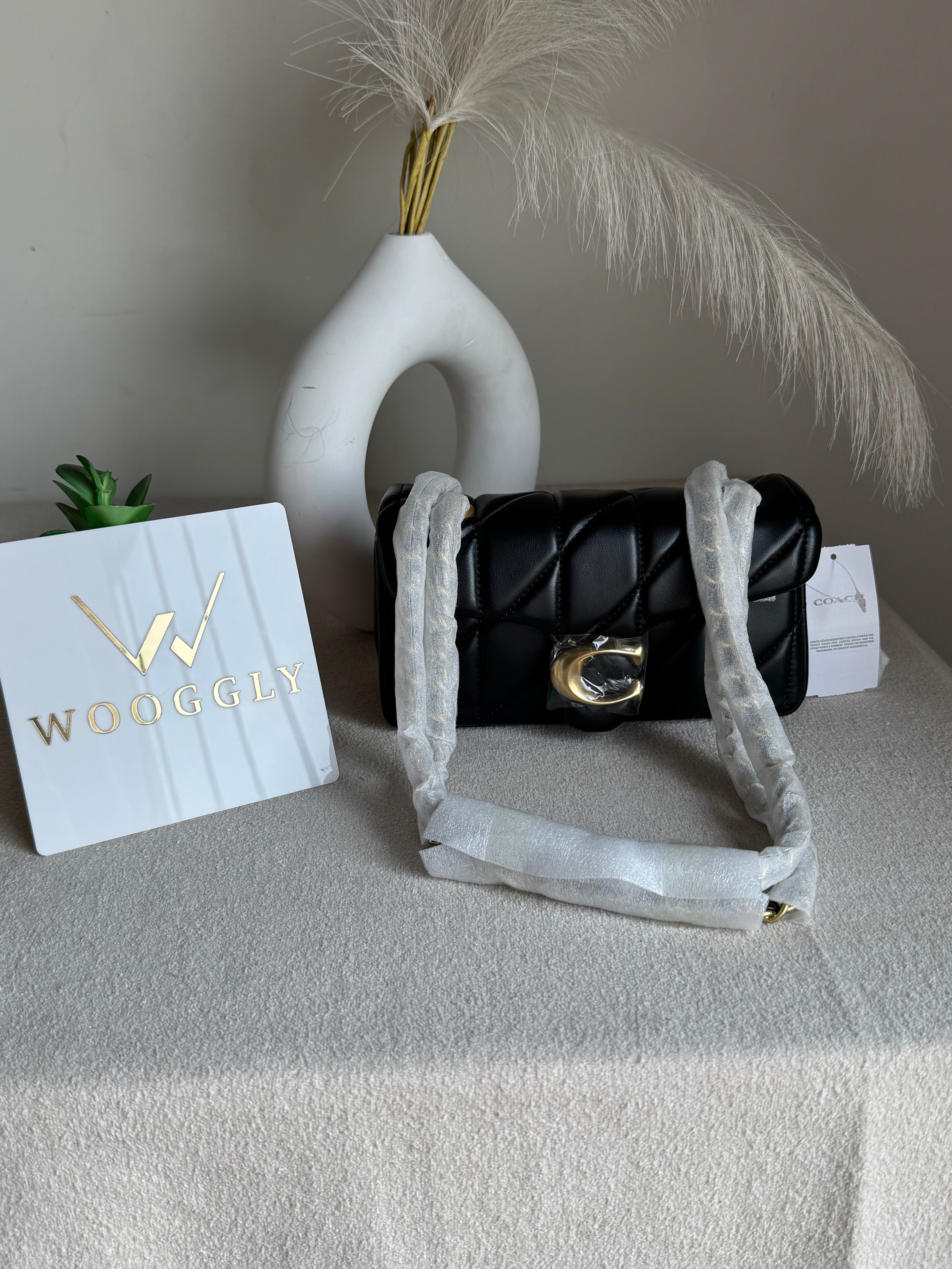 Mini Premium COACH Quilted Tabby (Black) - BOX PACKING