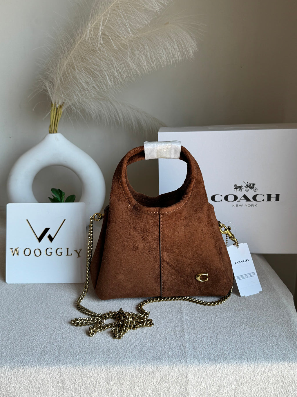 EXTREMELY PREMIUM MINI COACH Lana (Suede Brown) - BOX PACKING
