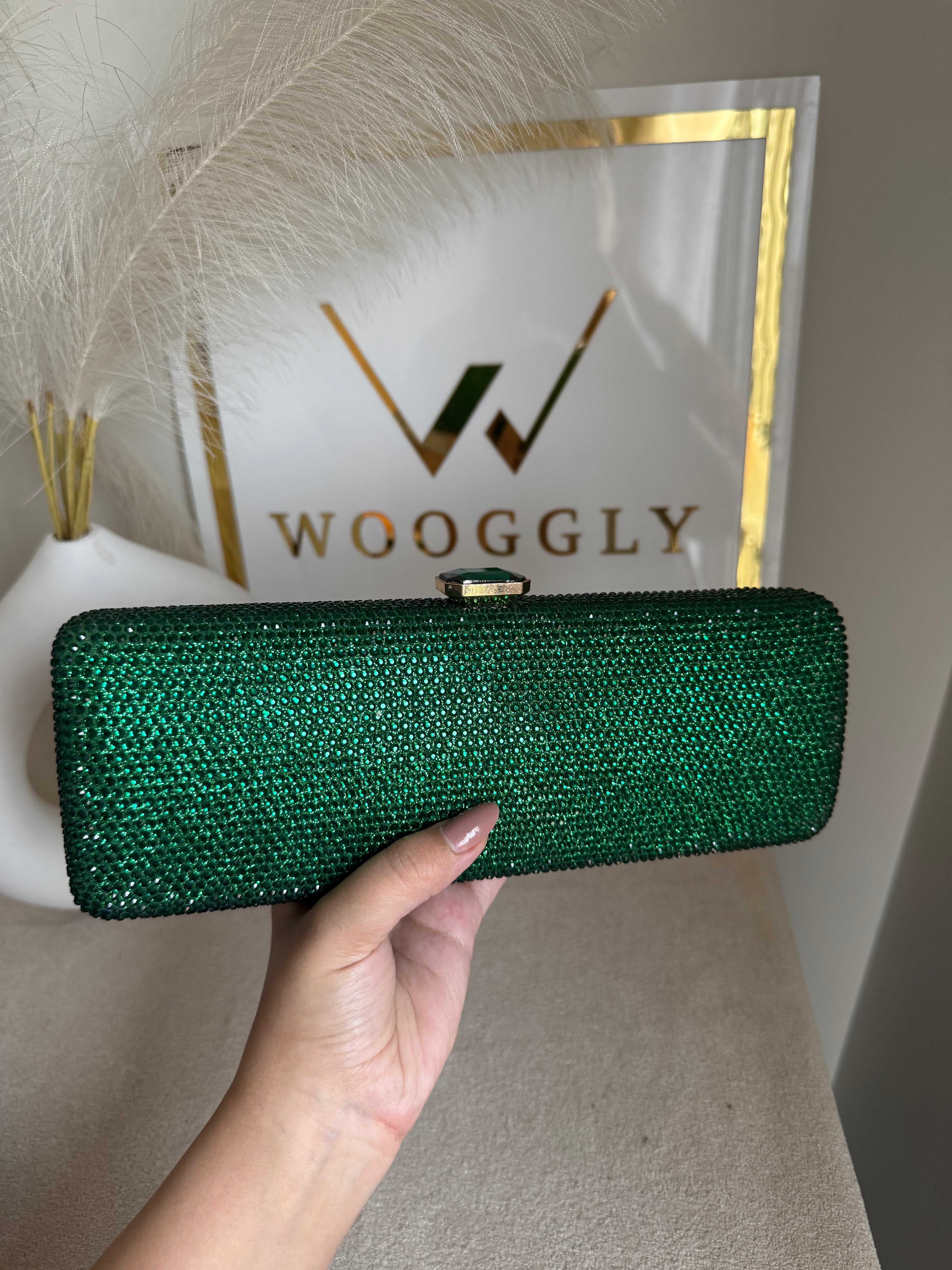 High Quality Élan Clutch - Emerald Green