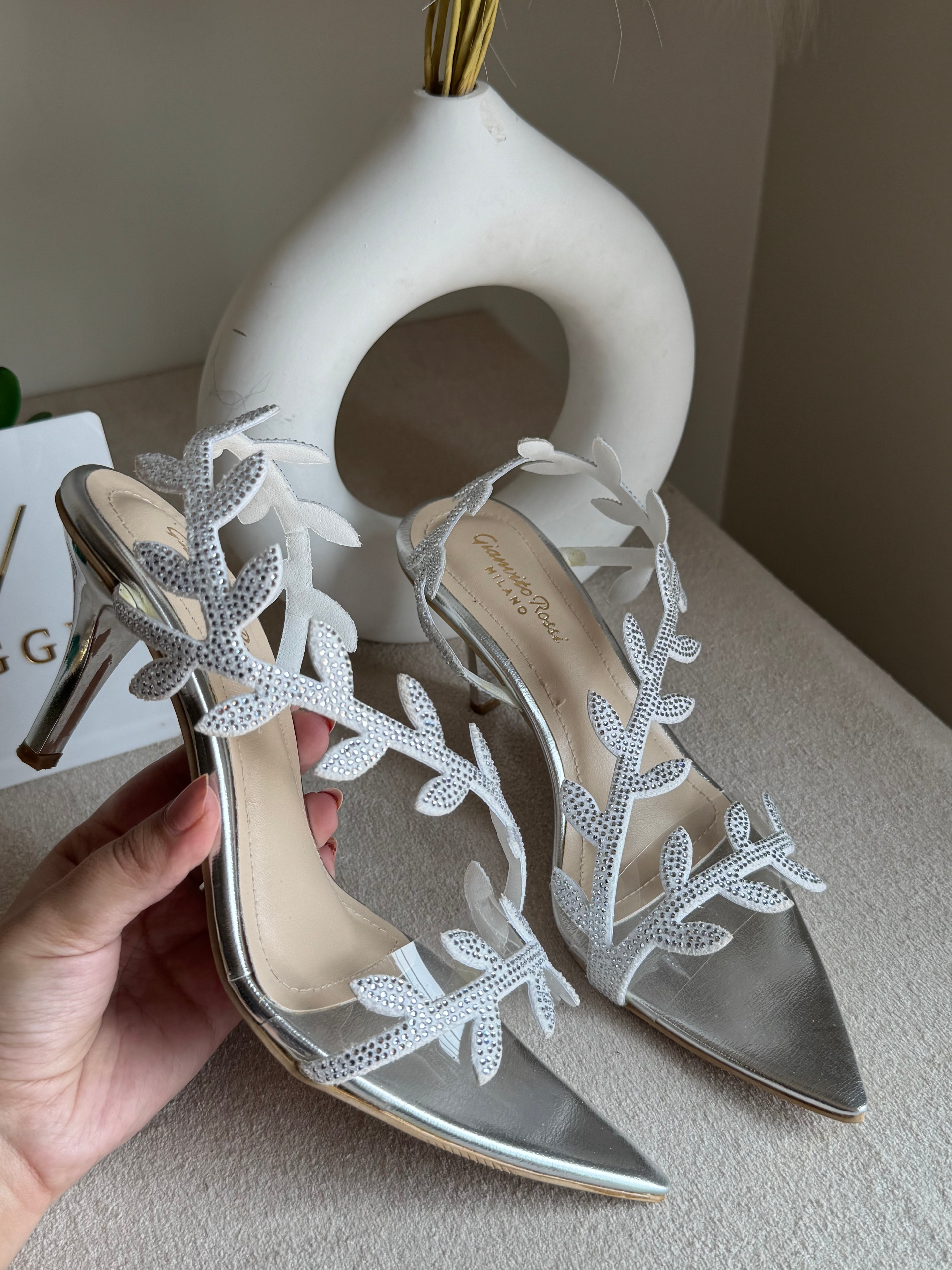 Gianvitto Rossi Heels Glitter Silver