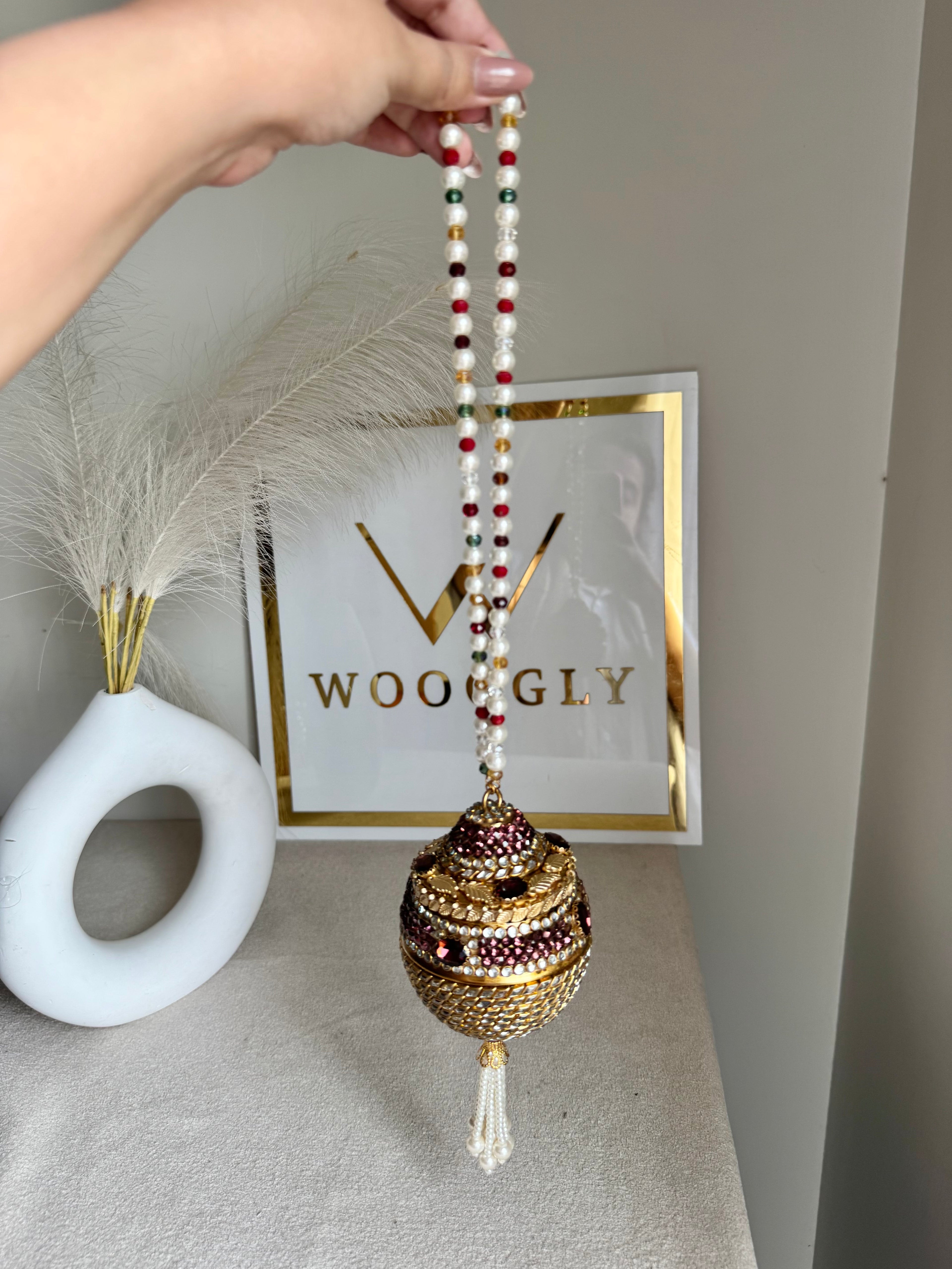 Turkish Potli - Gold & Magenta