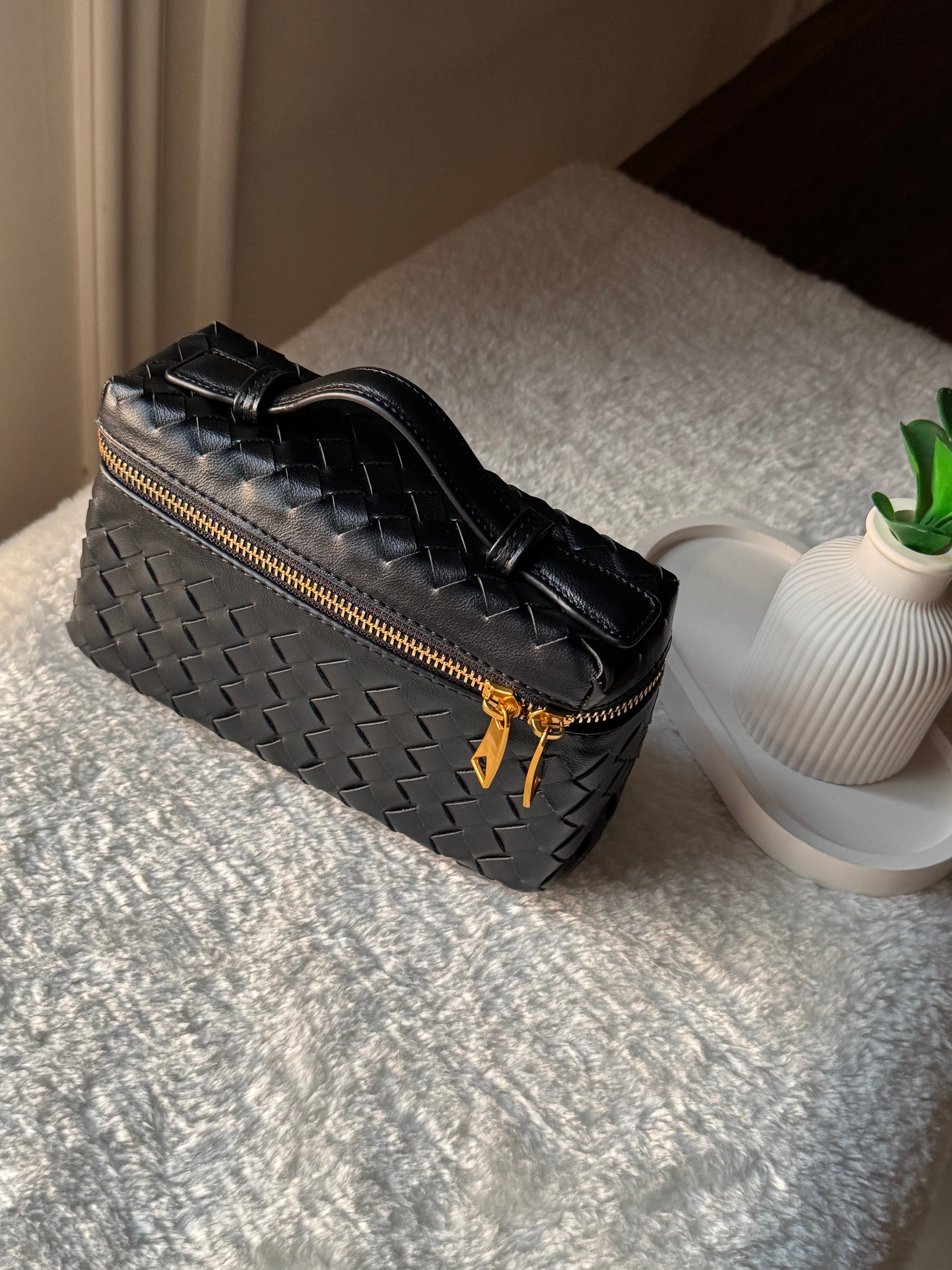 JW Pie Woven Bag with Long Strap (Black)