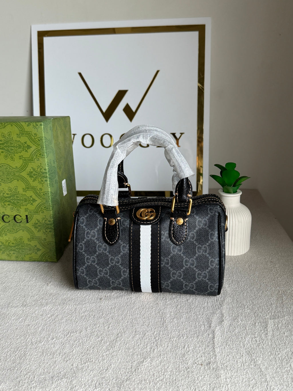 Gucci Mini Duffle Bag - Black & White