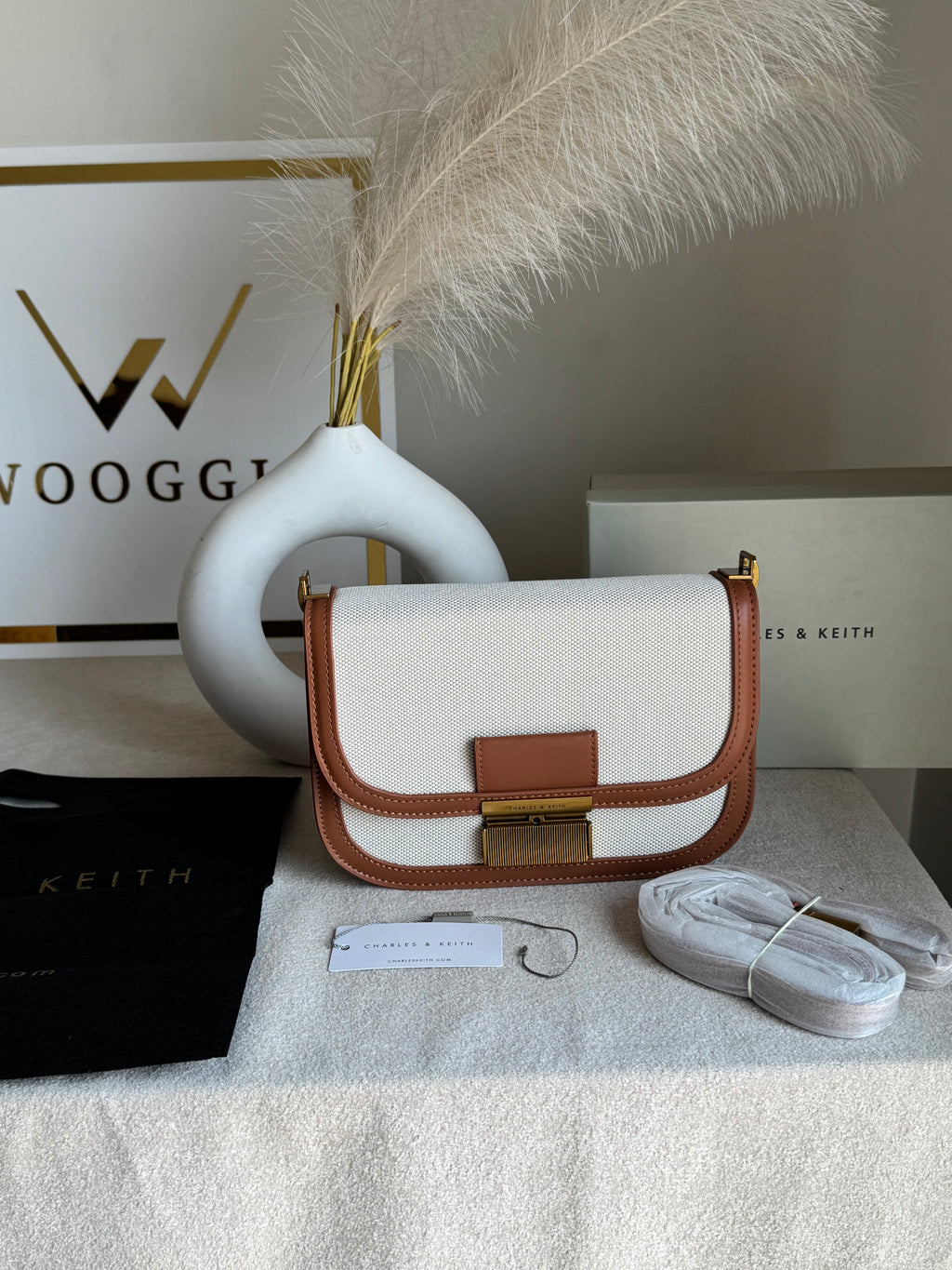Premium C&K Coco Bag with PROPER PACKING Cream & Brown