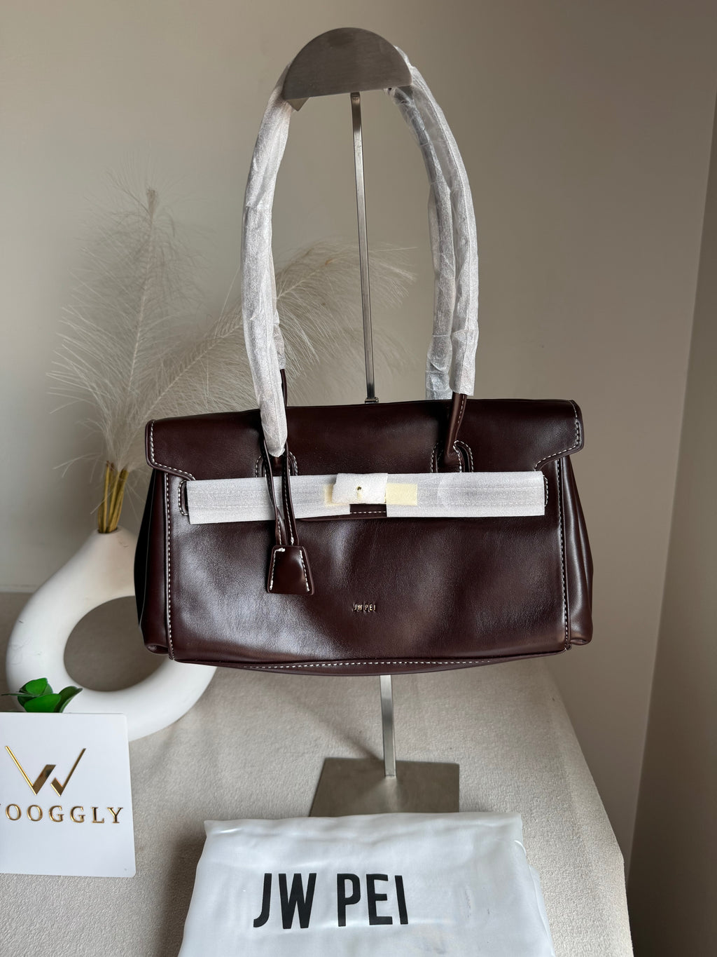 JW PEI High Quality Yara Shoulder Bag - Dark Brown