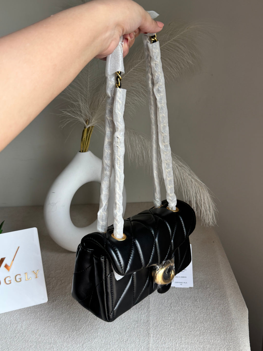 Mini Premium COACH Quilted Tabby (Black) - BOX PACKING