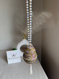 Turkish Potli - Pink Stone with Pearl/Blue Chain