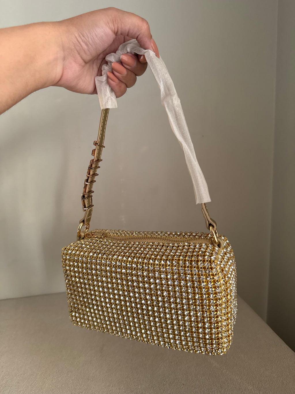 Alexander Wang Rhinestone Evening Clutch (Champagne)