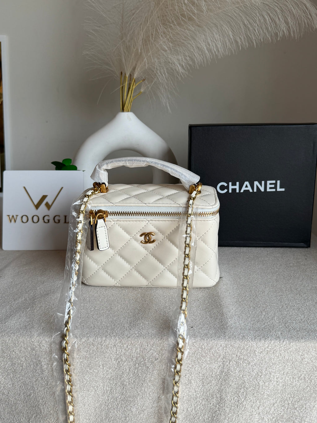 CH Mini Box Bag - Cream