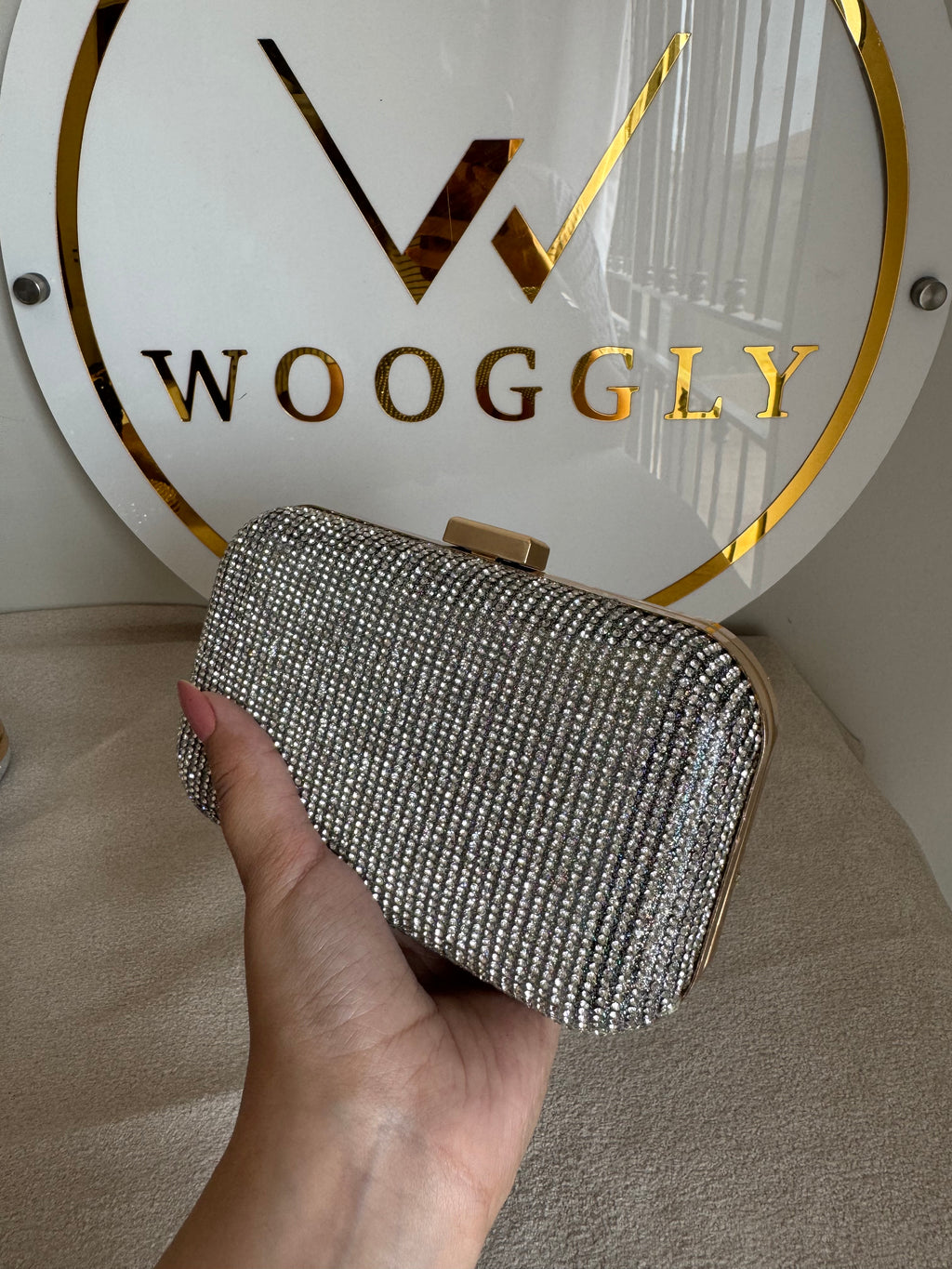 Mehar Shimmer Clutch - Silver