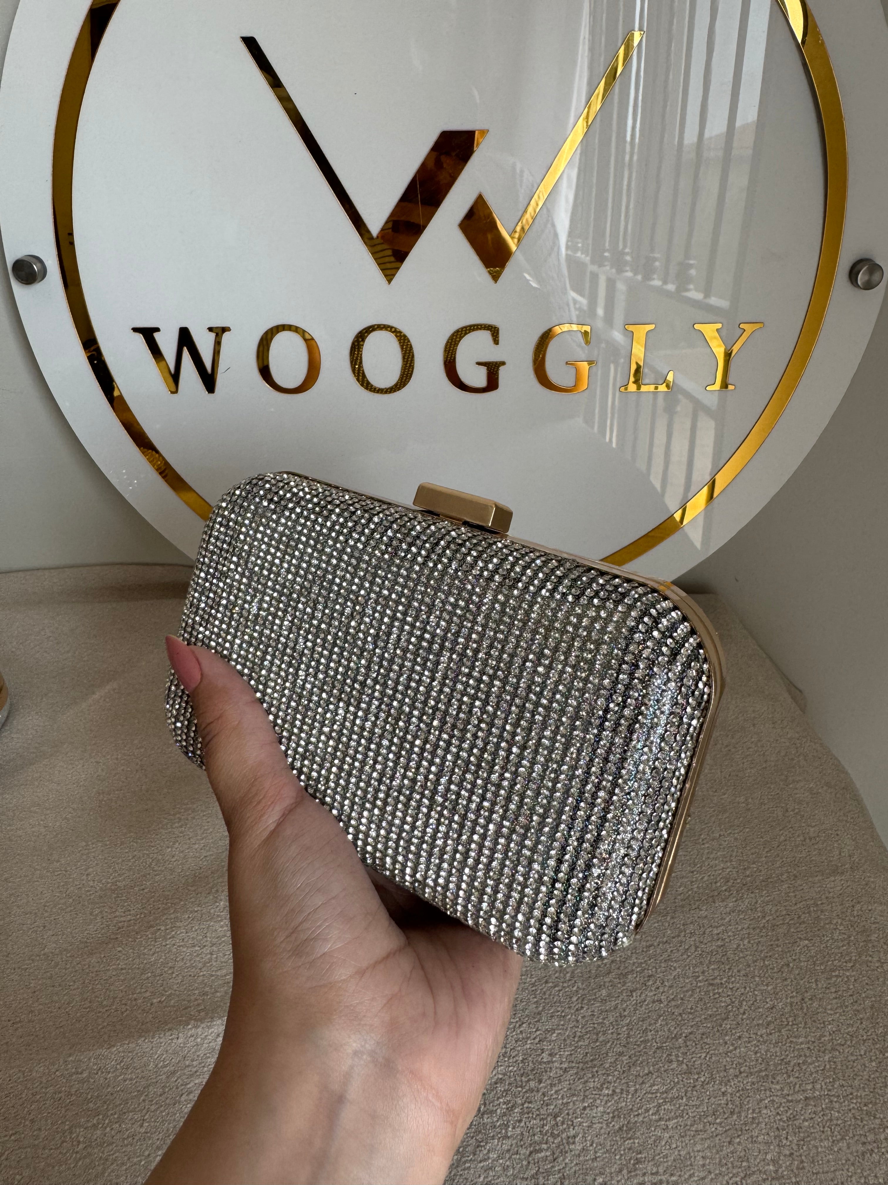 Mehar Shimmer Clutch - Silver
